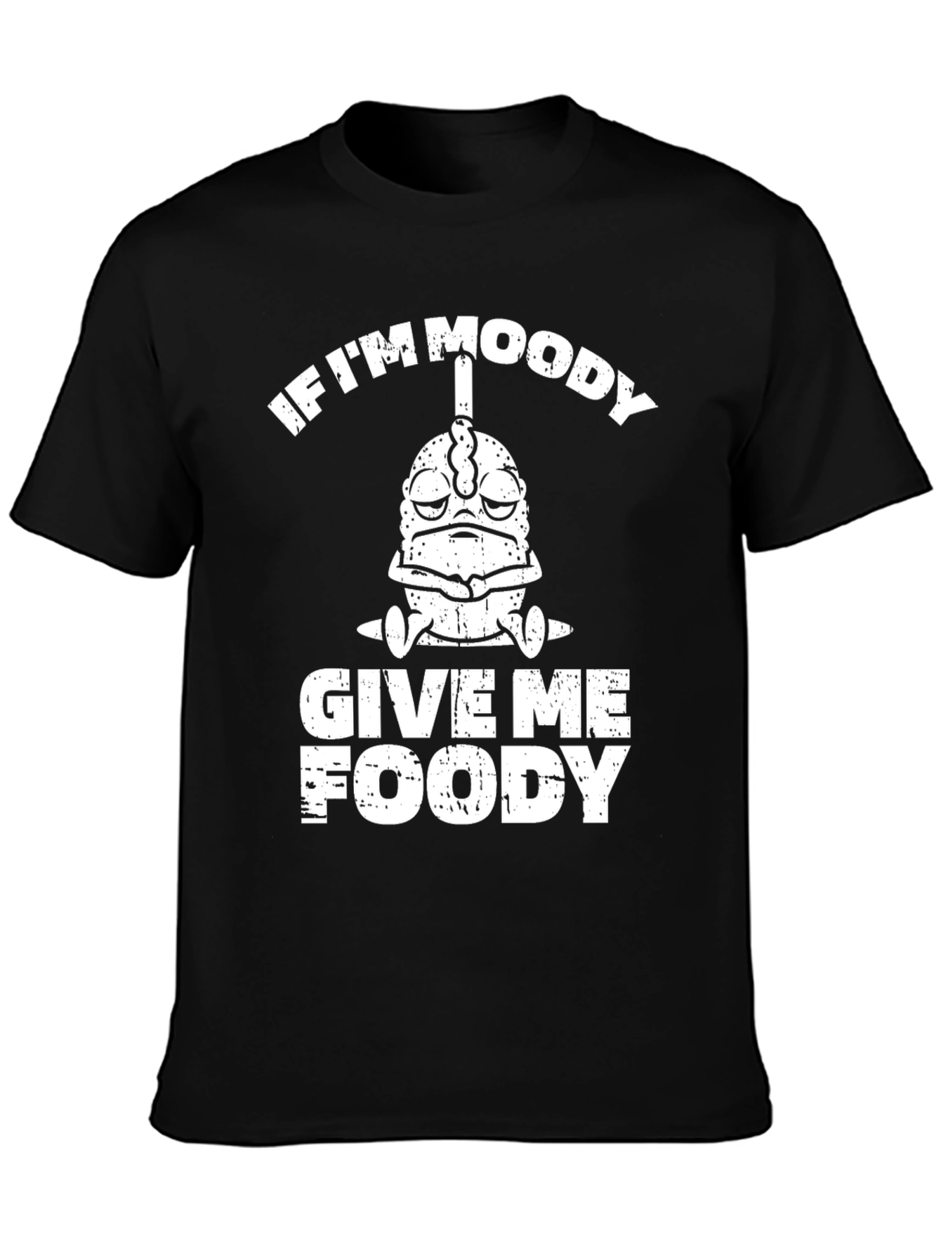 Black Moody Foody T-Shirt - Funny Graphic Tee view 3