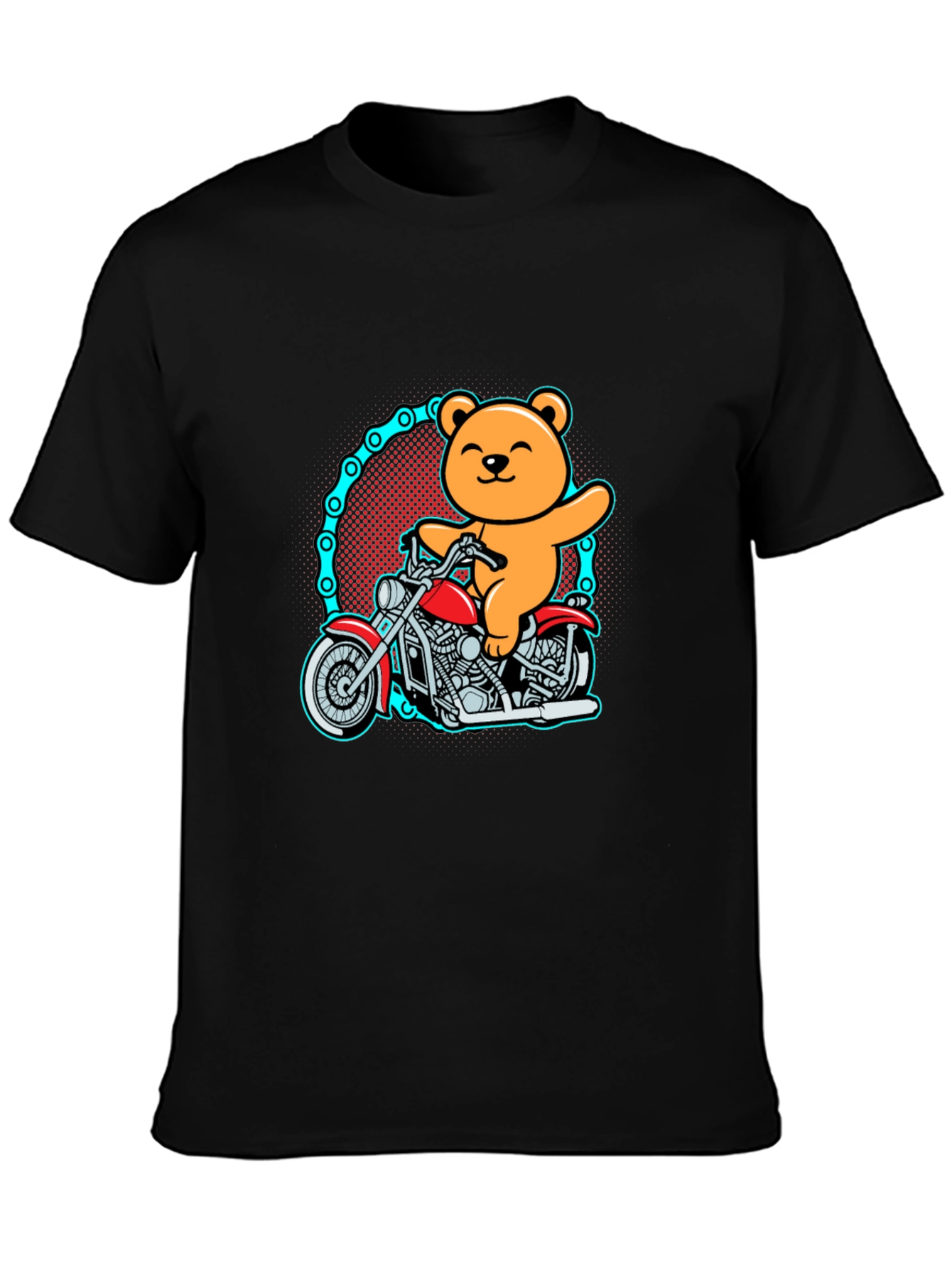Black Bear on Motorcycle Graphic T-Shirt view 3