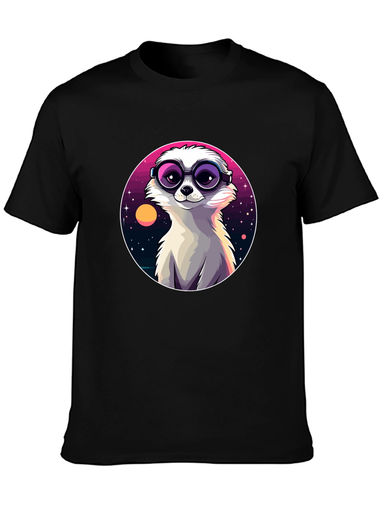 Cool Meerkat Tee - Retro Space Design - 3