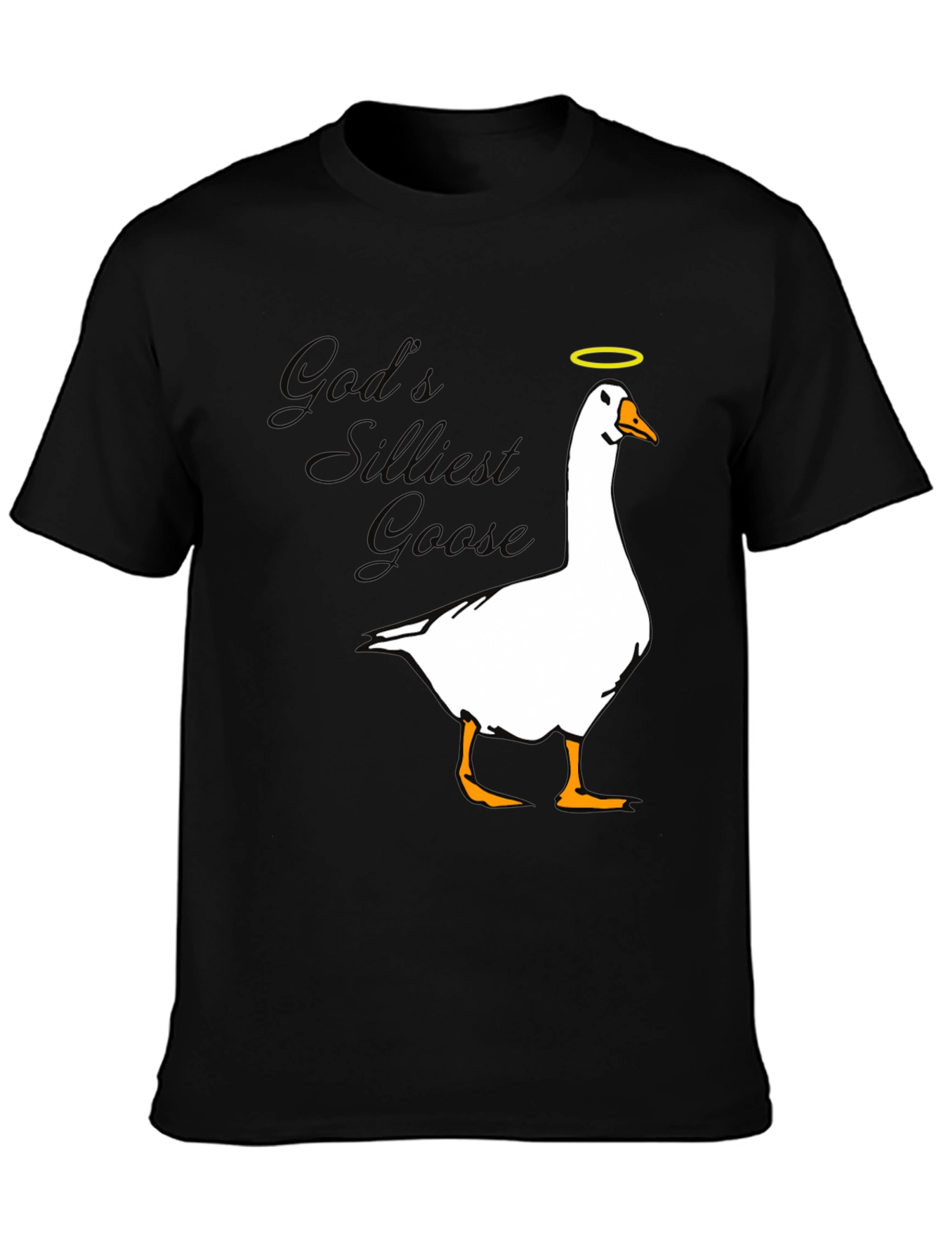 Black God's Silliest Goose T-Shirt - Black view 3