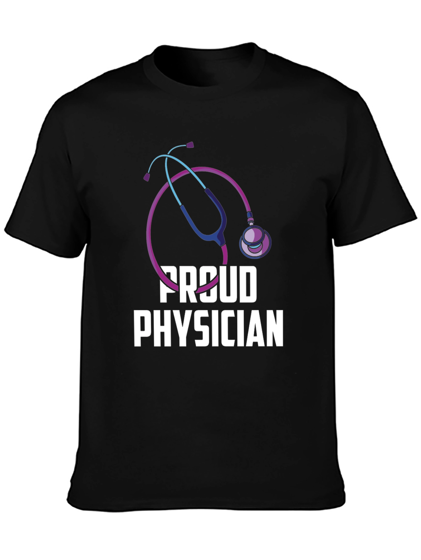 Black Proud Physician Black T-Shirt view 3