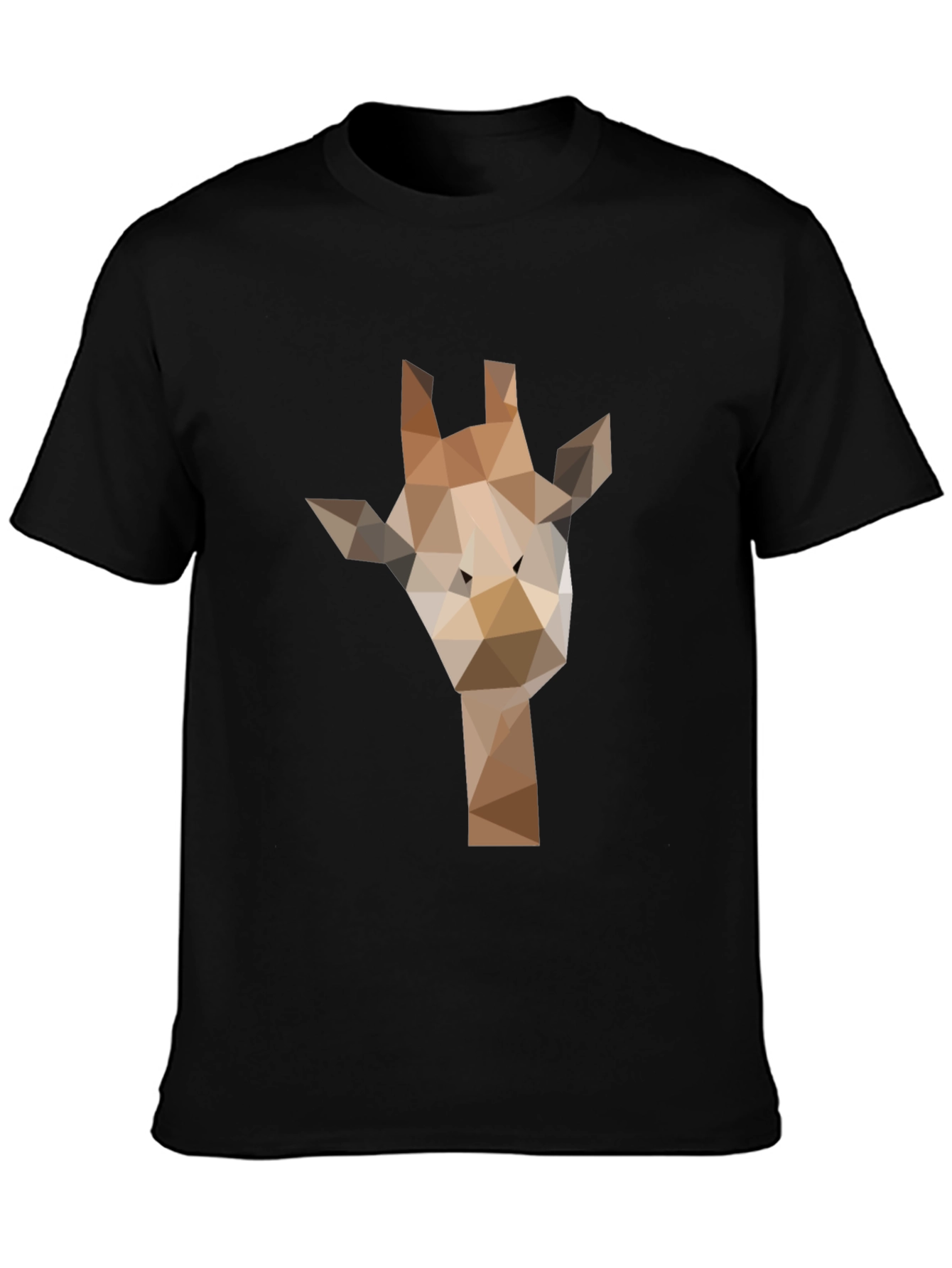 Black Geometric Giraffe Graphic Tee - Modern Black T-Shirt view 3