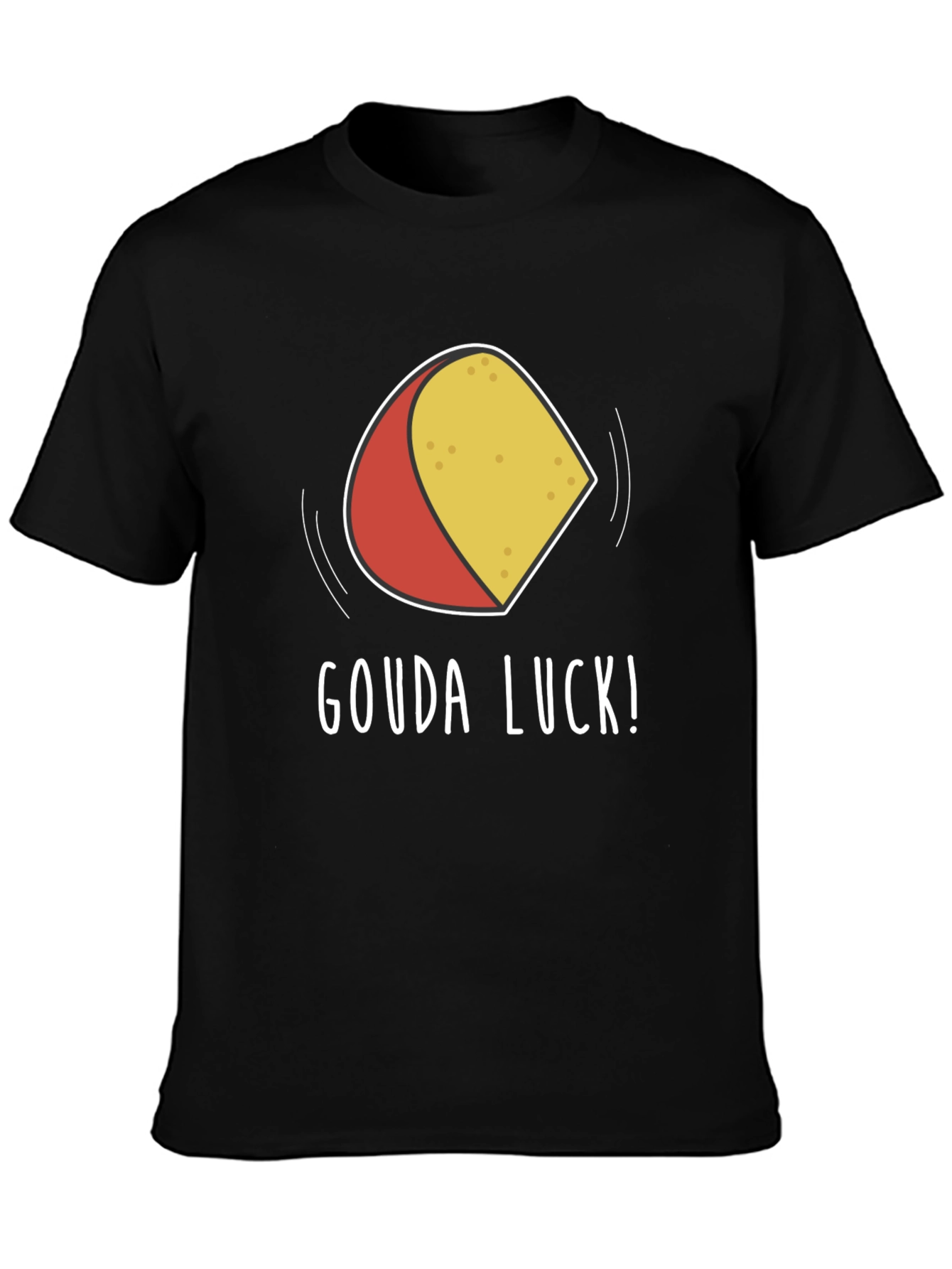 Black Gouda Luck Graphic T-Shirt - Funny Cheese Pun Tee view 3