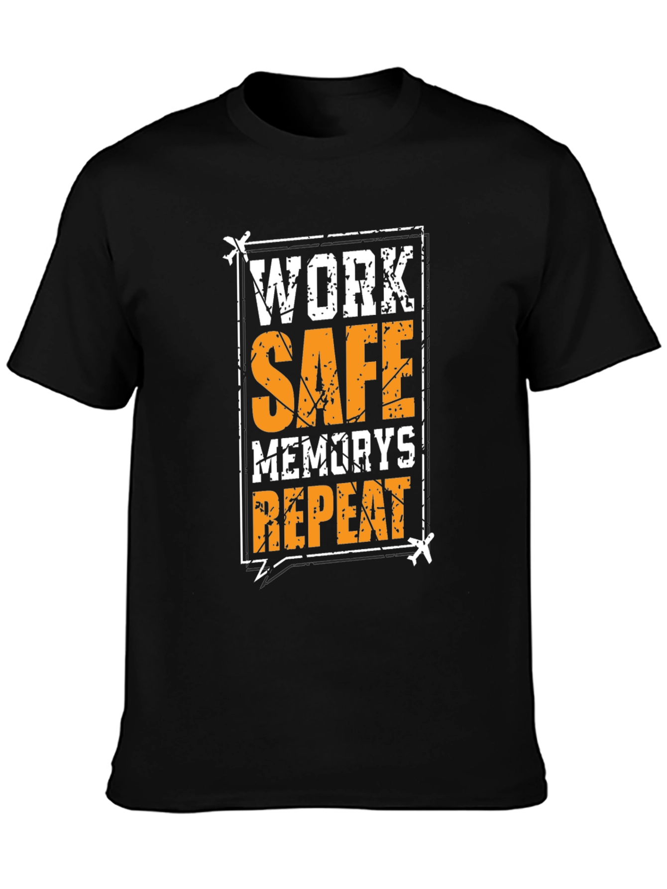 Black Work Safe Memories Repeat Black T-Shirt view 3