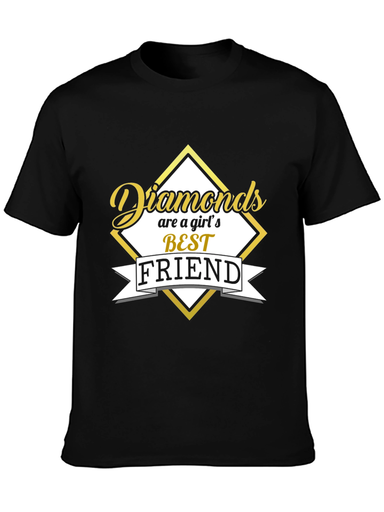 Black Diamonds Are a Girl's Best Friend Black Graphic Tee view 3