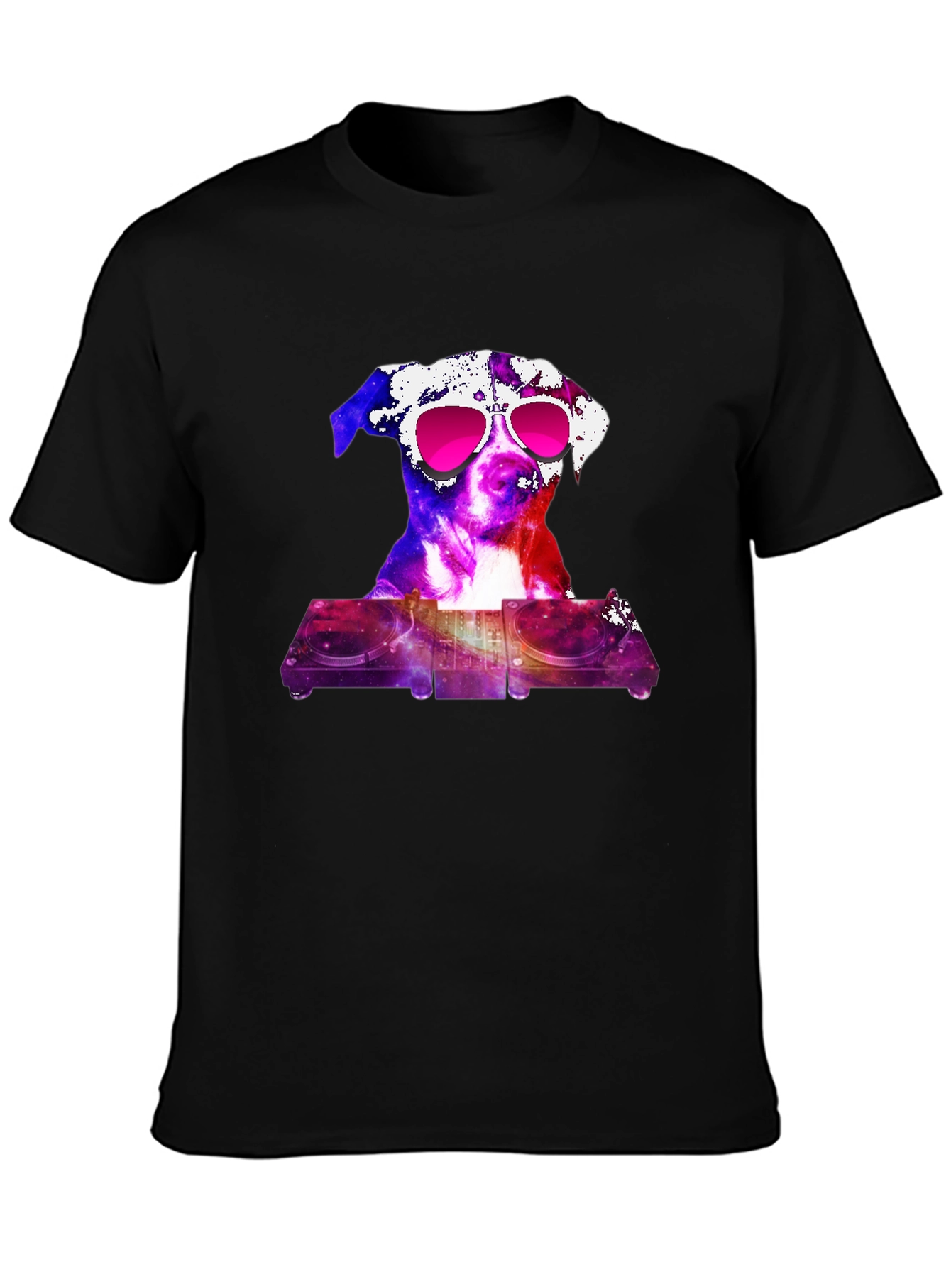 Black DJ Dog Graphic Tee - Cool & Unique view 3