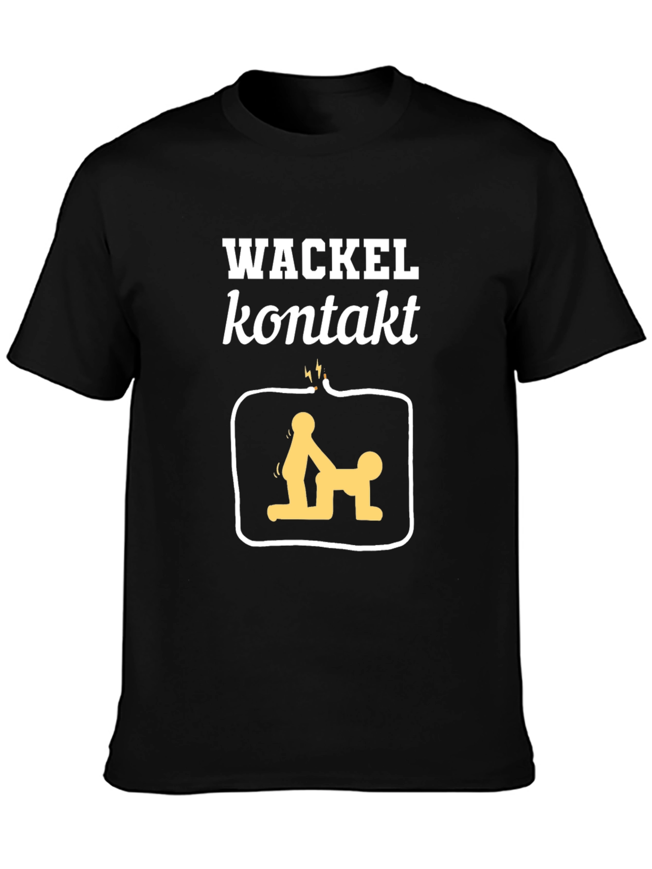 Black Wackel Kontakt T-Shirt - Graphic Tee Novelty view 3