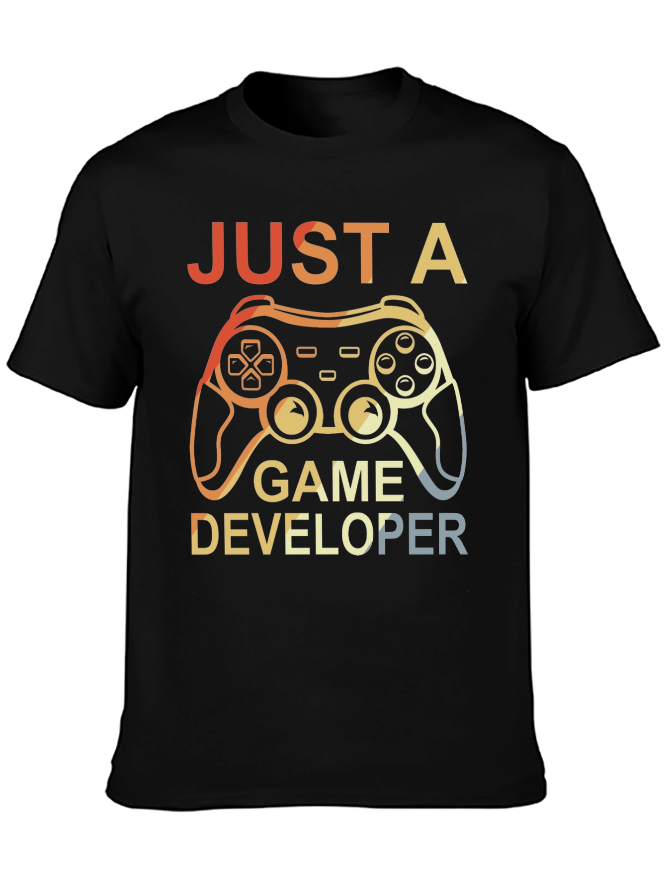 Black Just a Game Developer T-Shirt - Gamer Gift view 3