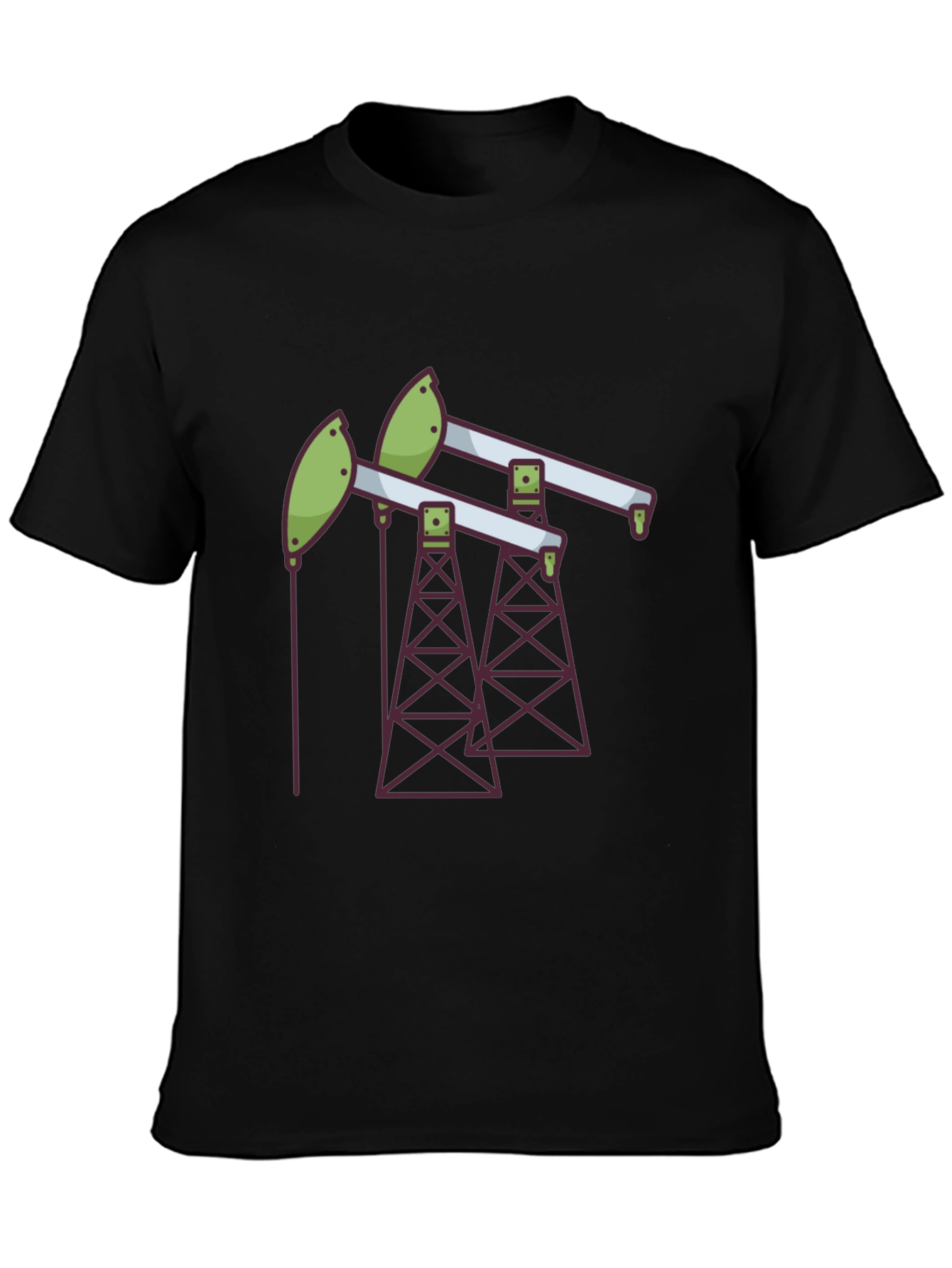 Black Black Oil Rig T-Shirt - Modern Graphic Tee view 3