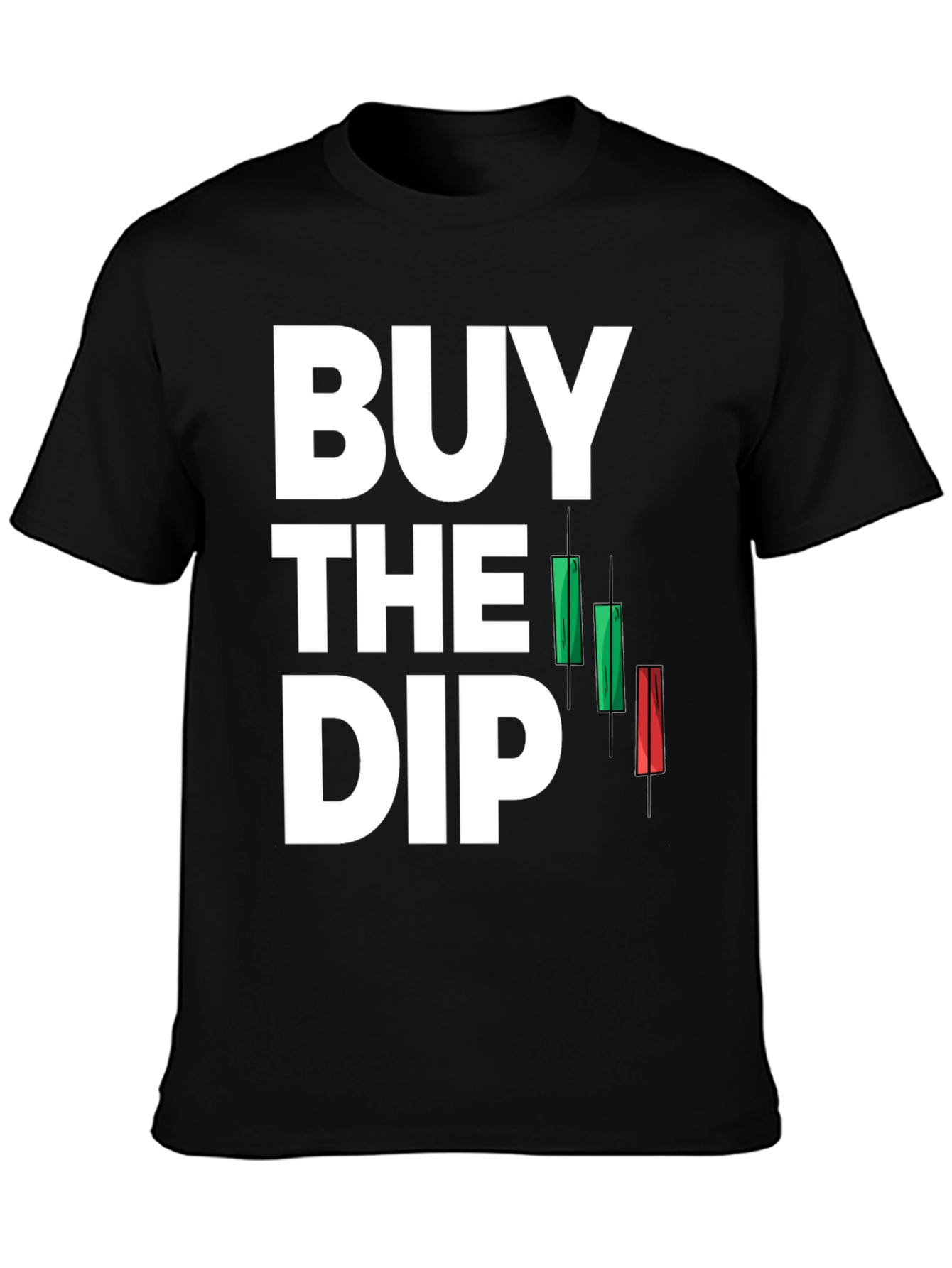 Black Buy the Dip T-Shirt - Stock Market Investor Tee view 3