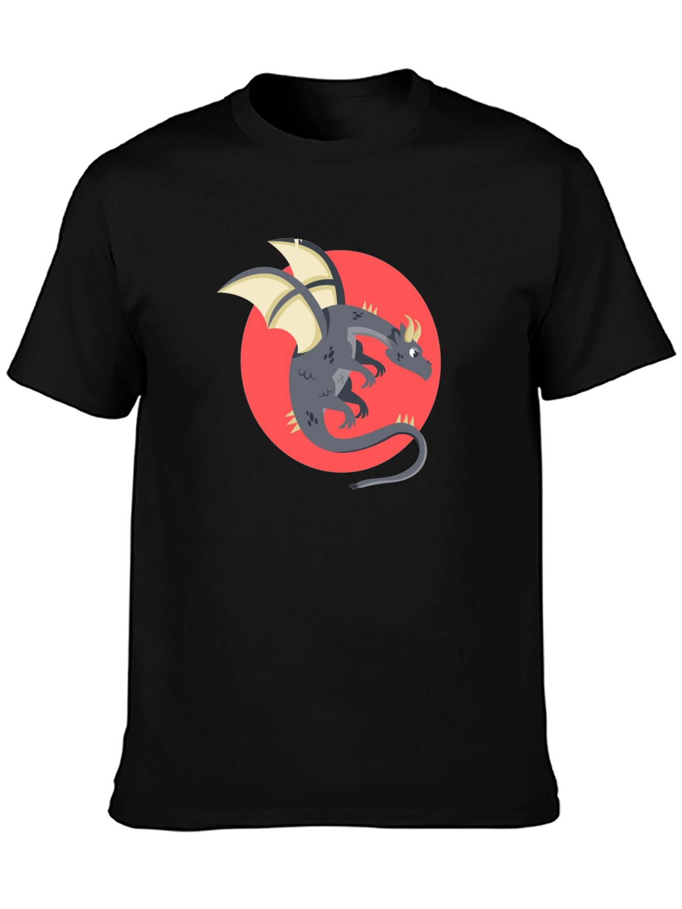 Black Dragon Graphic Black T-Shirt - Fantasy Style view 3
