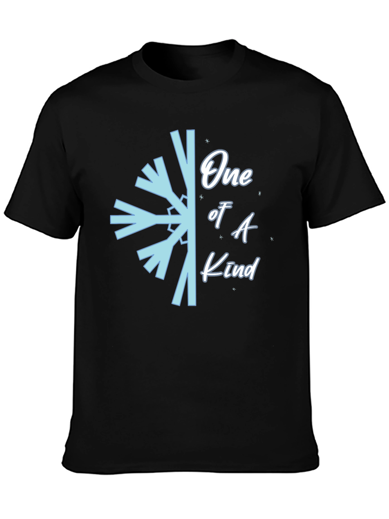 Black One of A Kind Snowflake Graphic Tee view 3