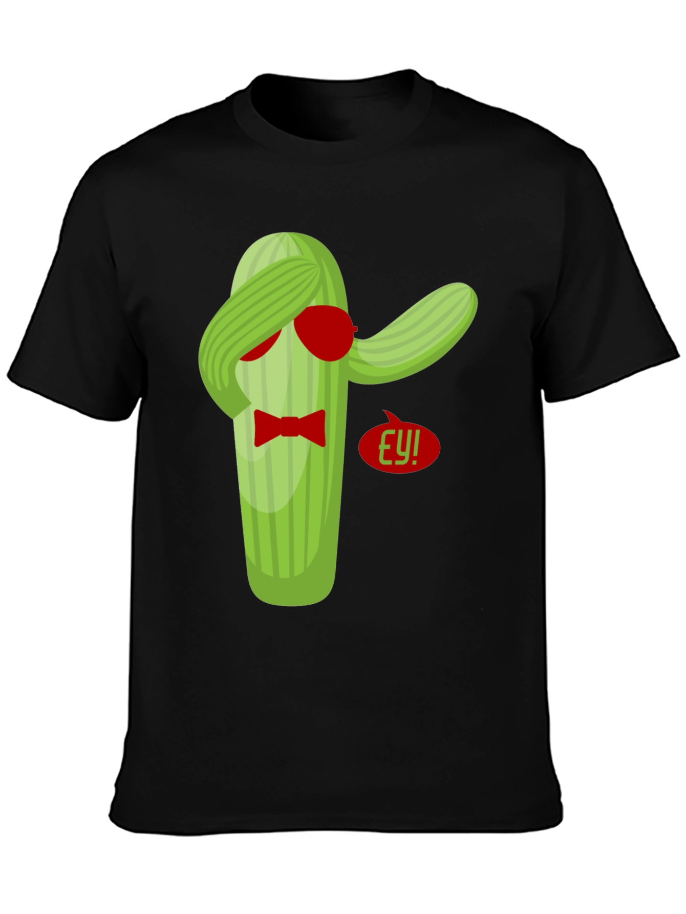 Black Dabbing Cactus T-Shirt - Funny Novelty Tee view 3