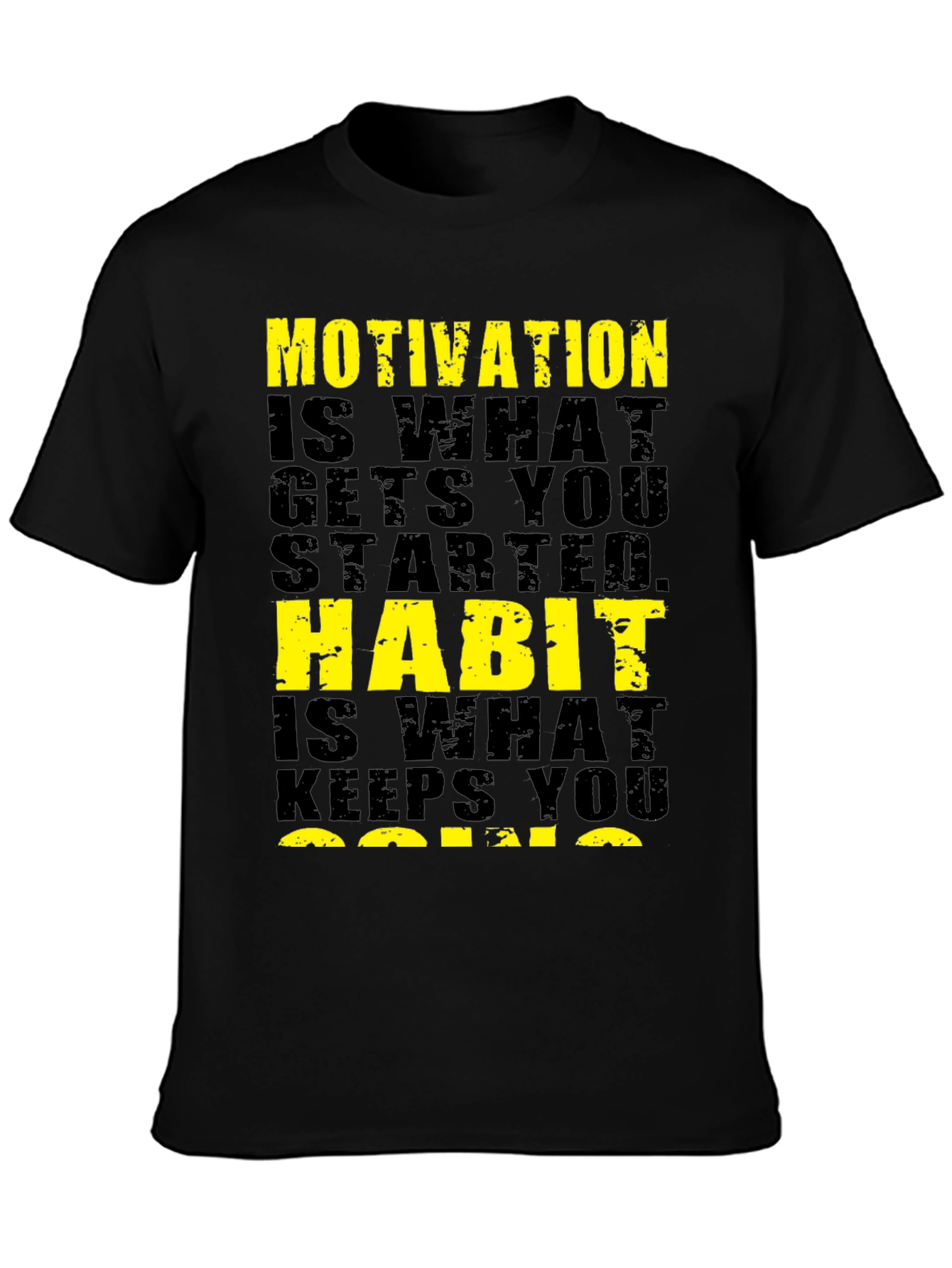 Black Motivational Quote Black T-Shirt view 3