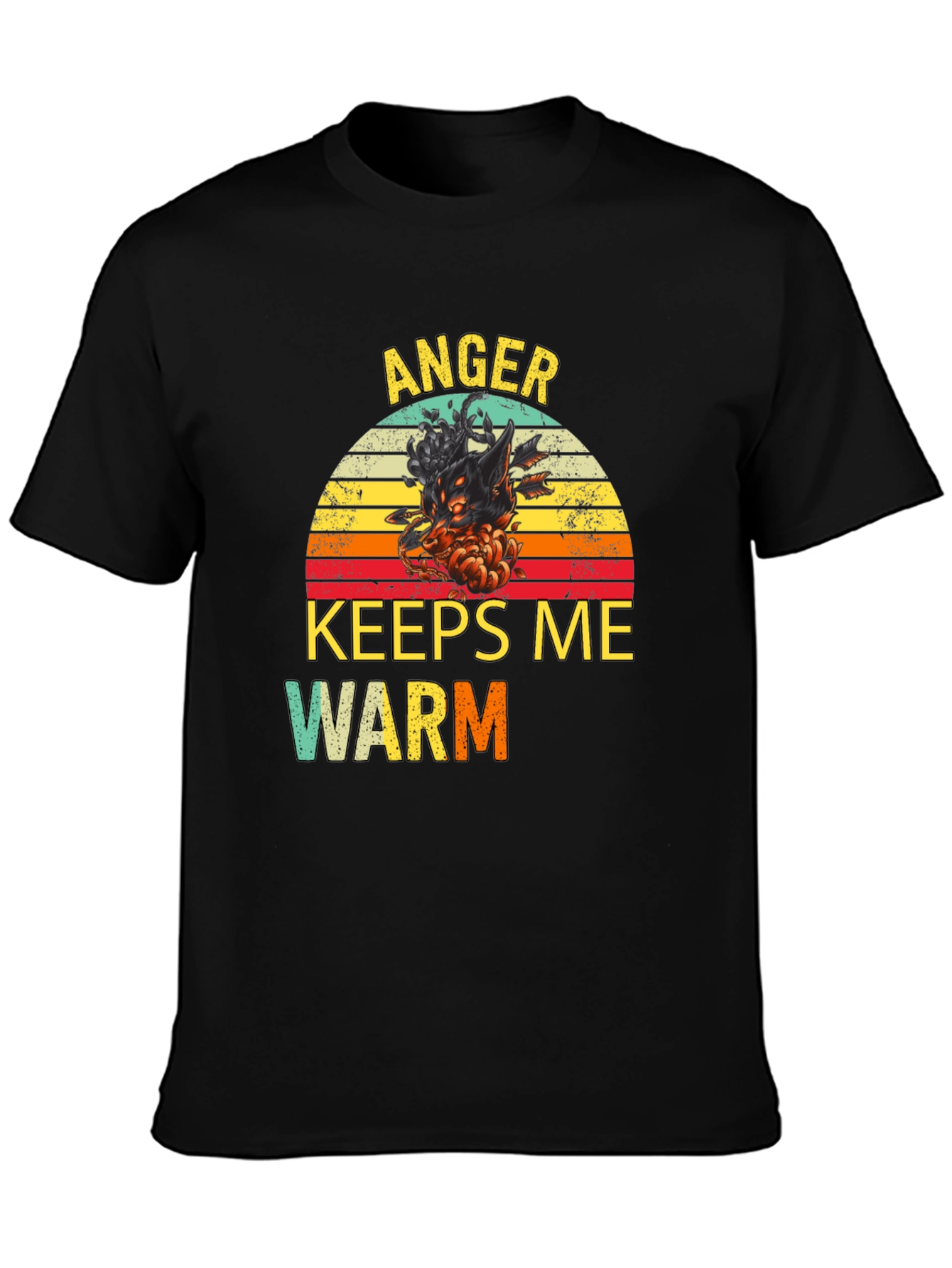 Black Anger Keeps Me Warm T-Shirt view 3