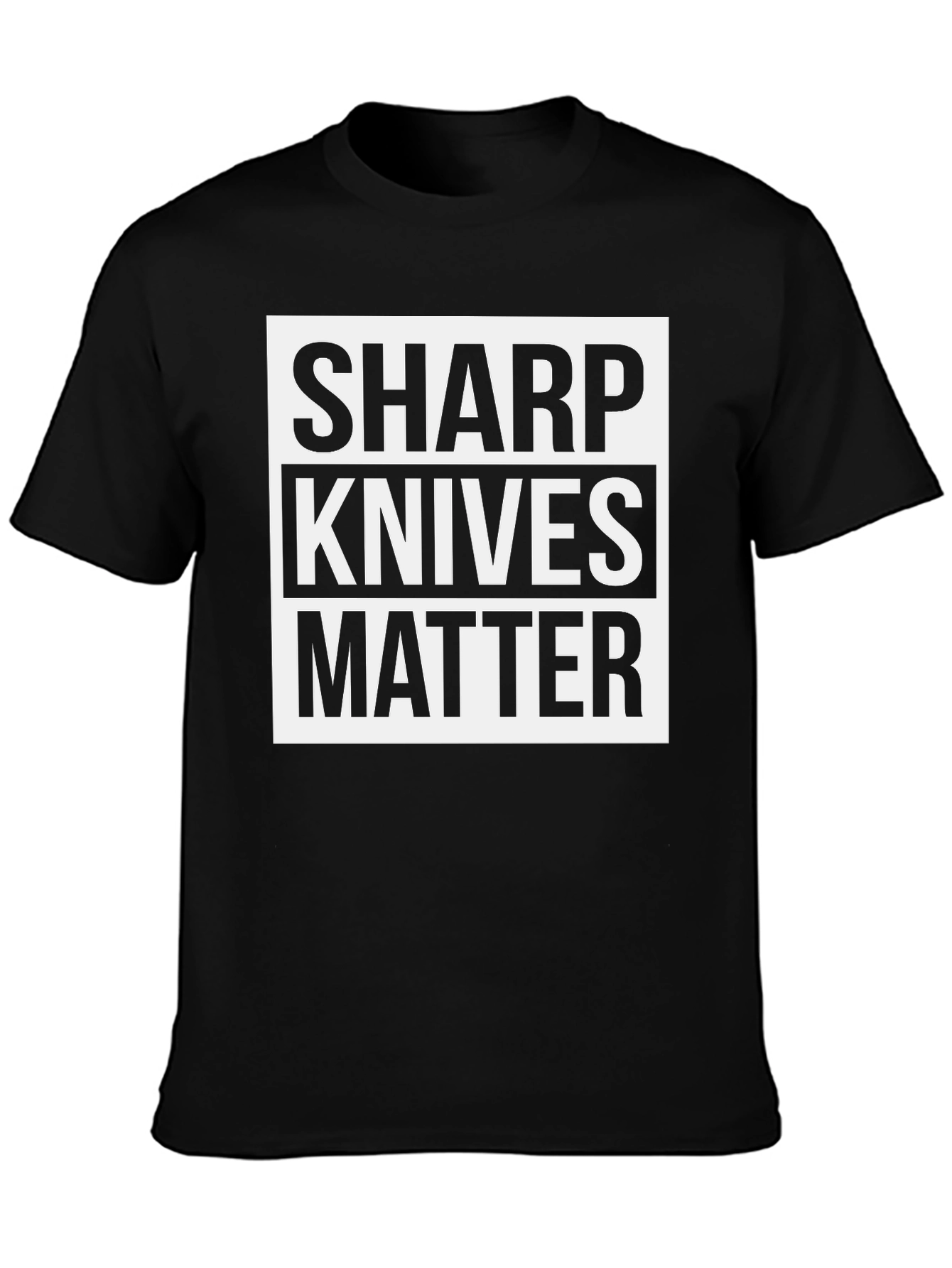 Black Sharp Knives Matter Graphic Tee - Black Cotton view 3