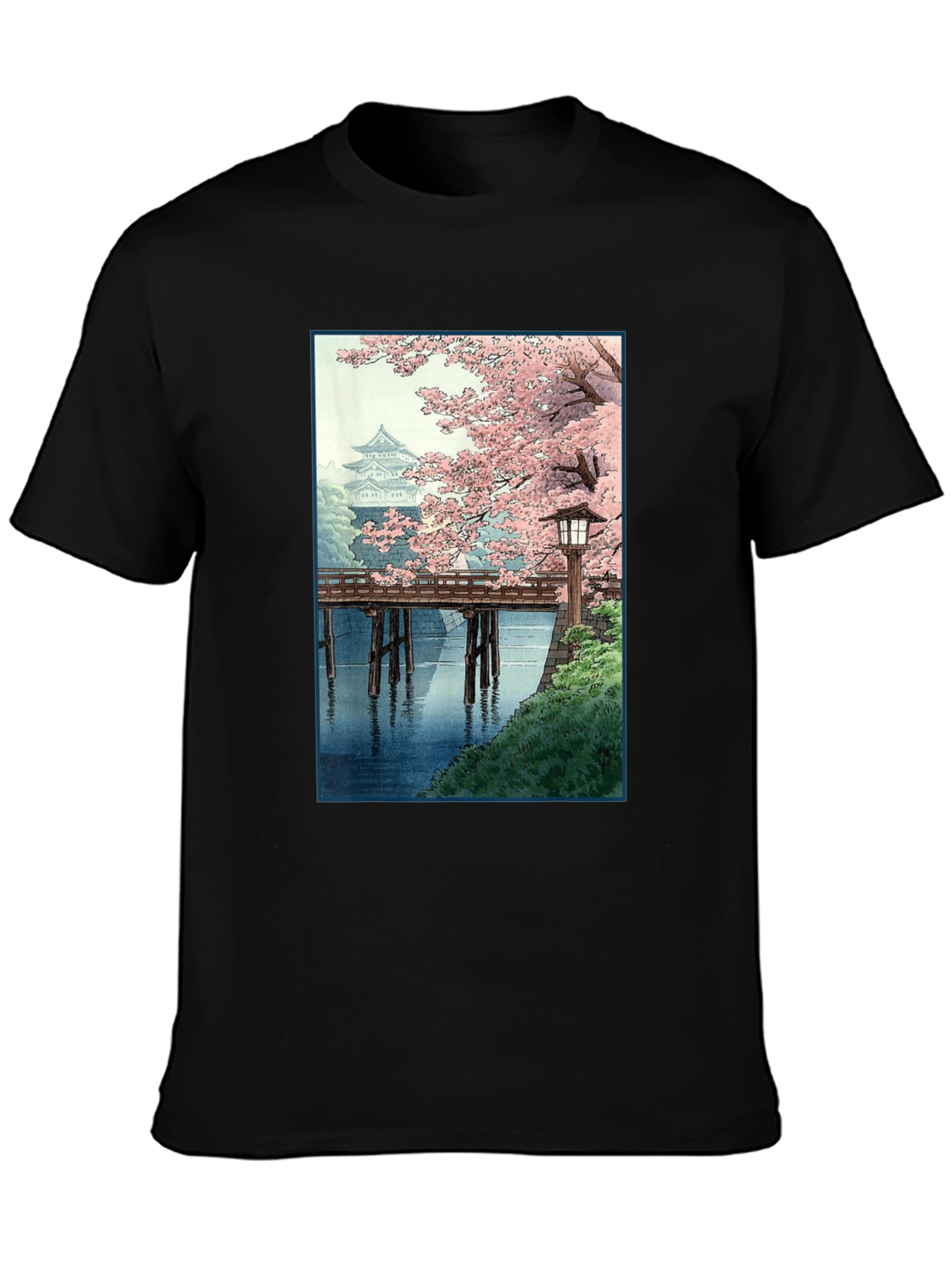 Black Japanese Cherry Blossom T-Shirt view 3