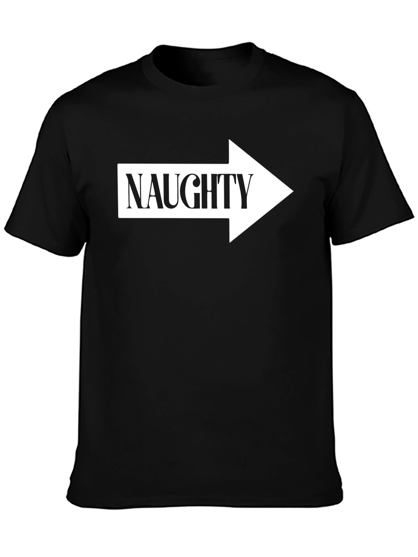 Black Naughty Arrow T-Shirt - Funny Graphic Tee view 3