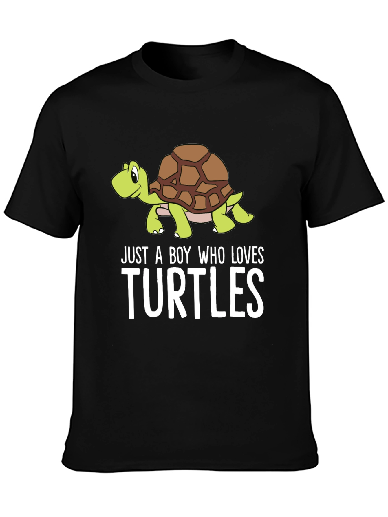 Black Turtle Lover T-Shirt - Cute Cartoon Graphic Tee view 3