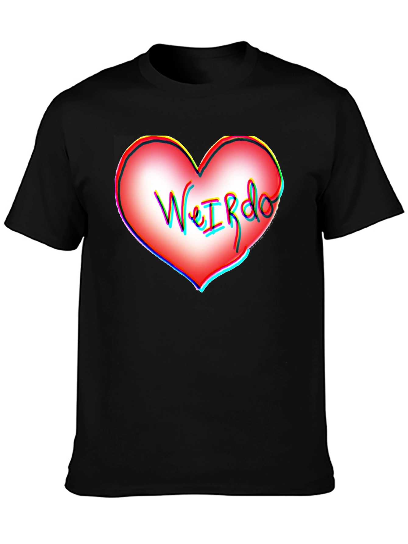 Black WeIRdo Heart Graphic T-Shirt - Unique Design view 3