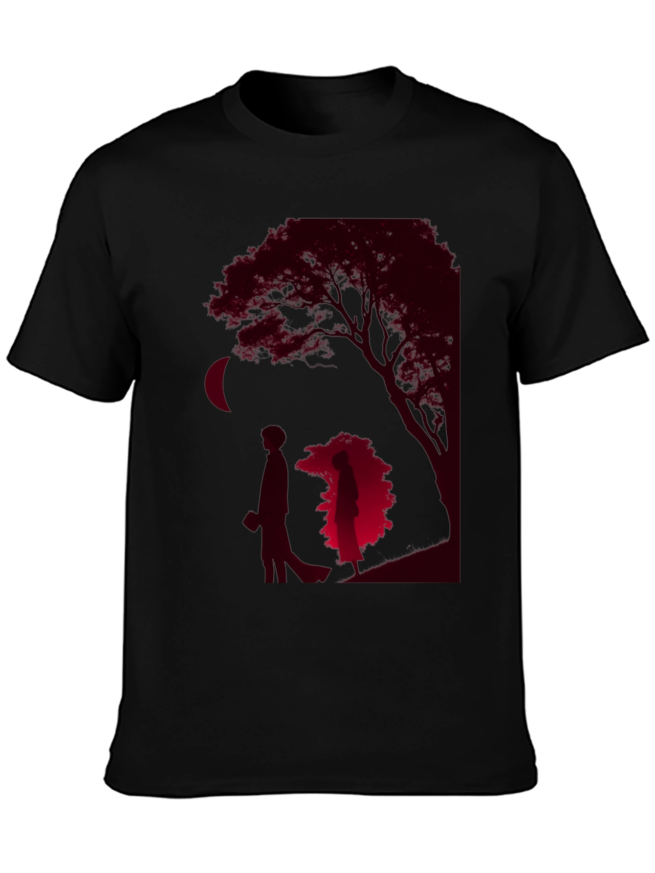 Black Romantic Silhouette Graphic Tee view 3