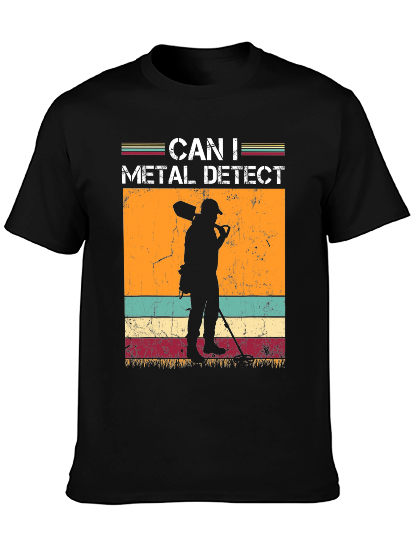 Black Can I Metal Detect T-Shirt - Hobby Tee view 3