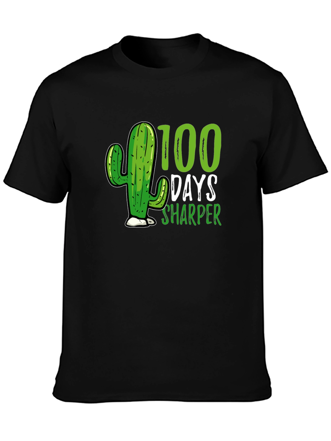 Black 100 Days Sharper Cactus T-Shirt view 3