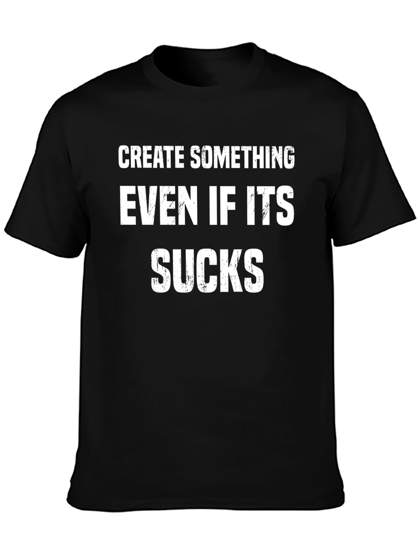 Black Inspirational Graphic T-Shirt - Create Something view 3
