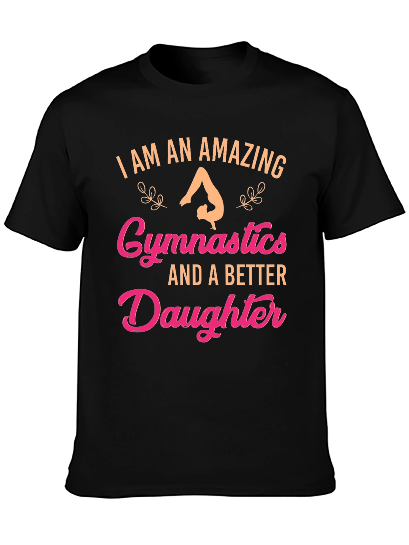Black Amazing Gymnastics Daughter Graphic Tee view 3