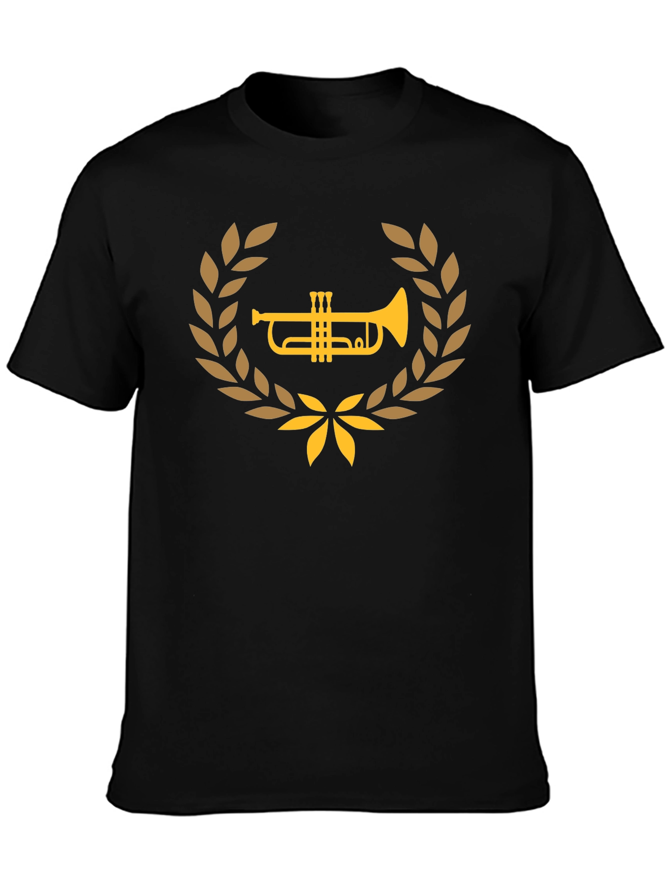 Black Trumpet Laurel Wreath Graphic Tee - Black view 3