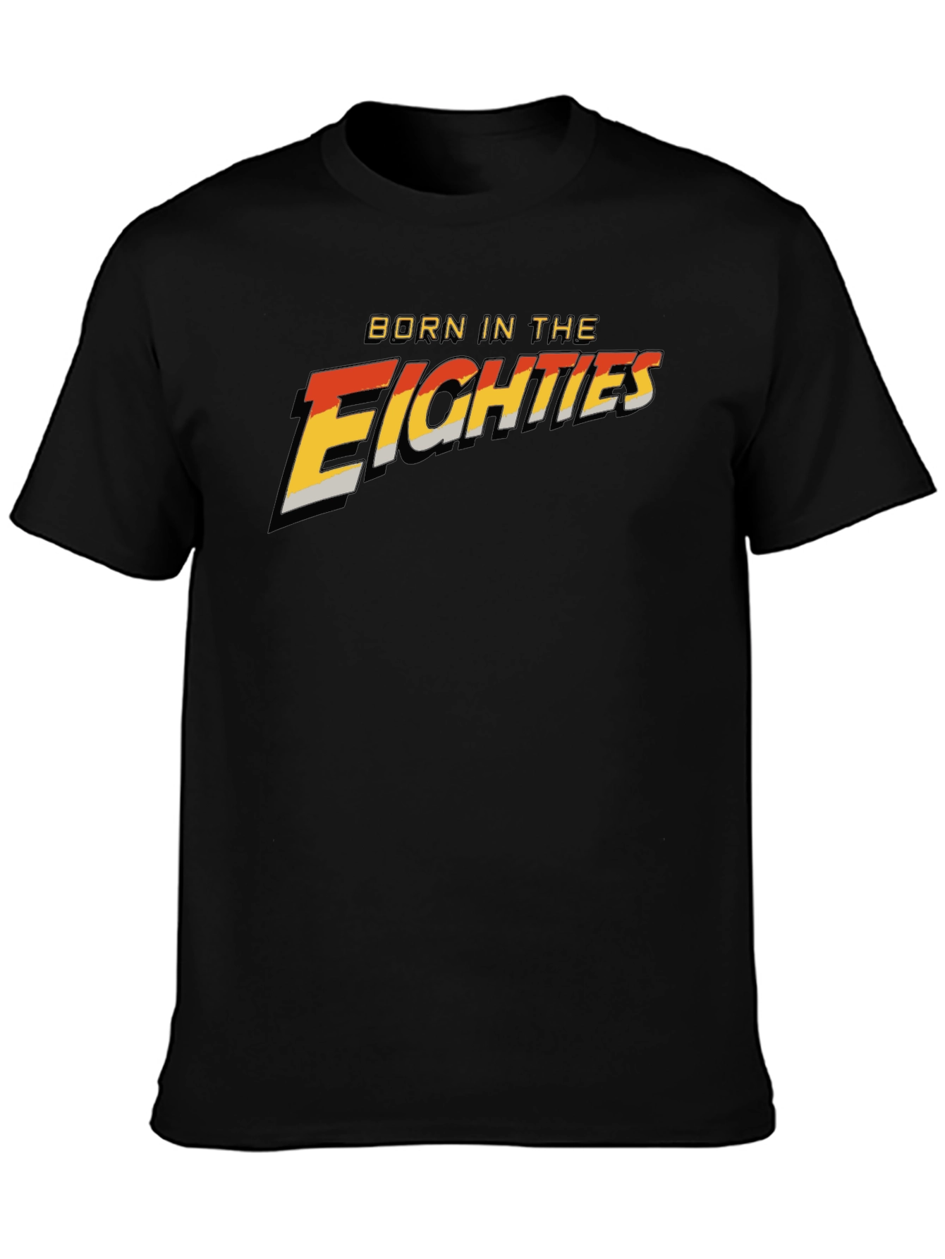 Black Born in the Eighties Retro T-Shirt view 3