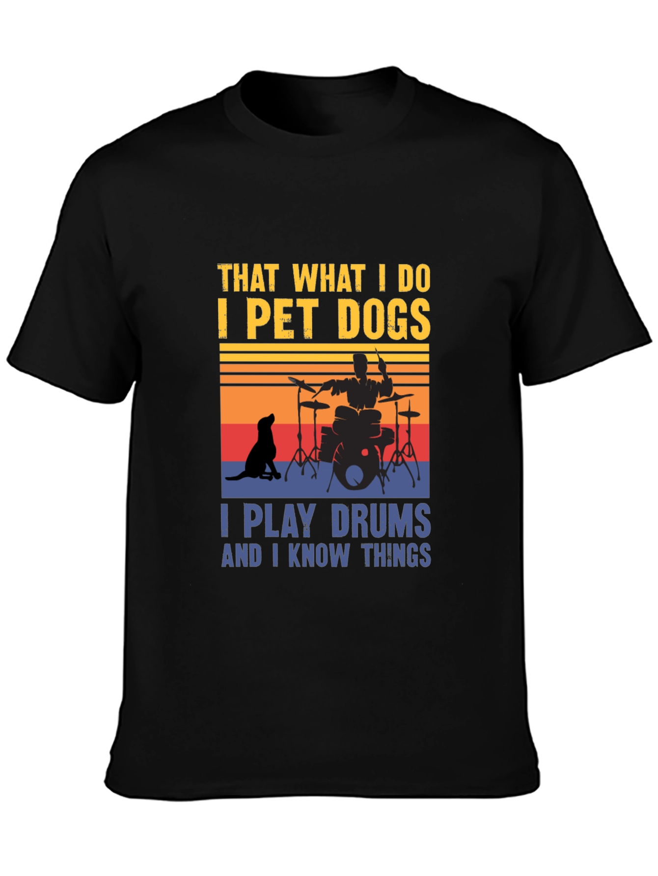 Black Pet Dogs & Drums T-Shirt view 3