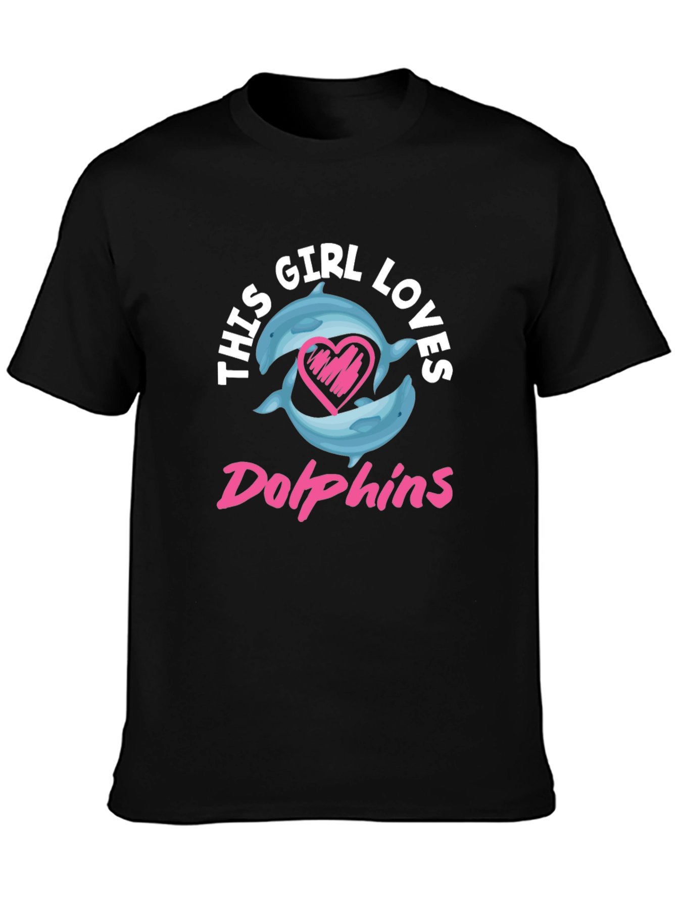 Black Girl Loves Dolphins T-Shirt - Graphic Tee view 3