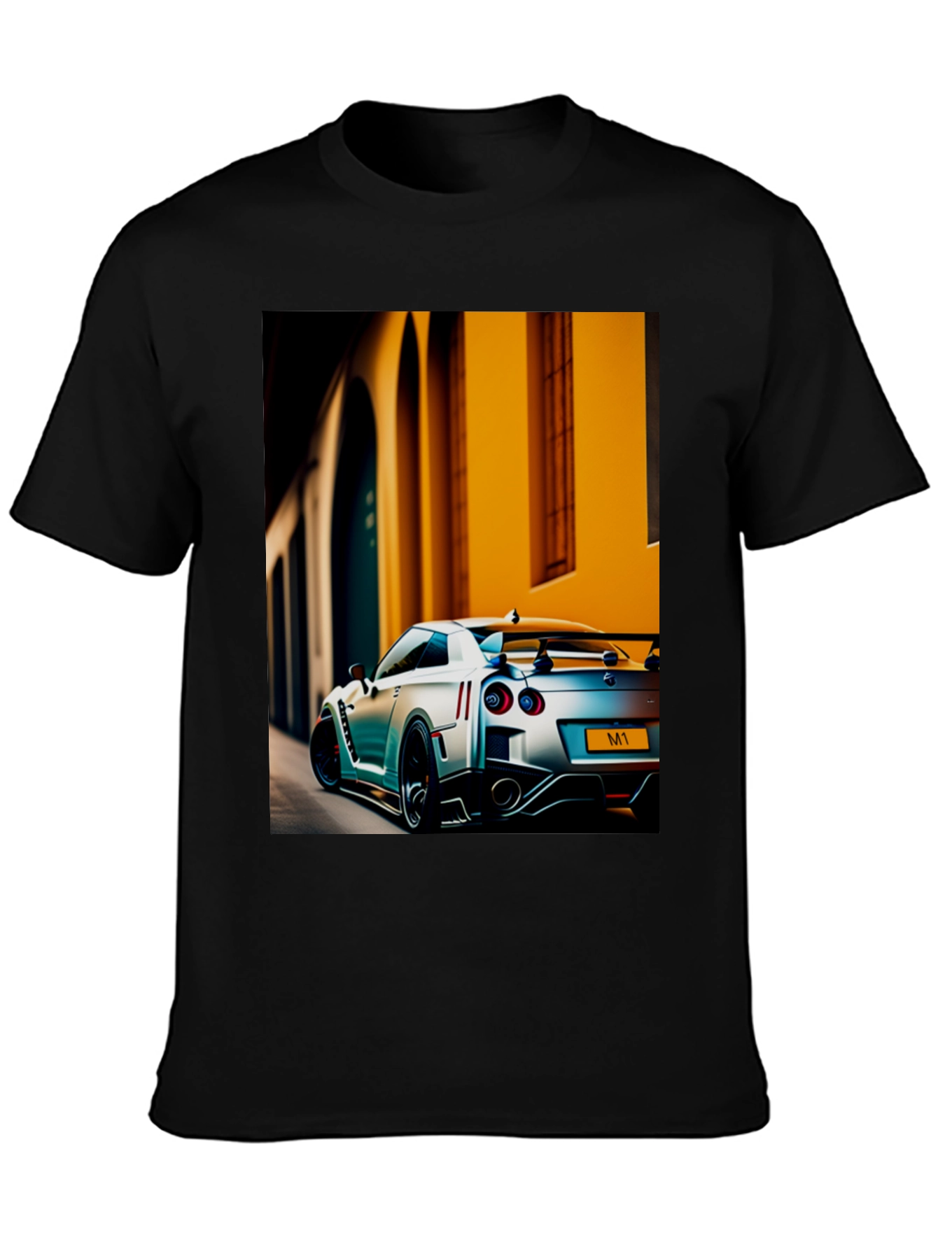 Black Sleek Black Car Enthusiast Graphic Tee view 3