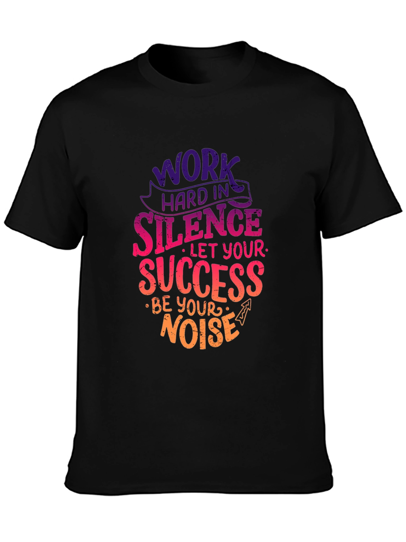 Black Work Hard in Silence T-Shirt Motivational Quote Tee view 3