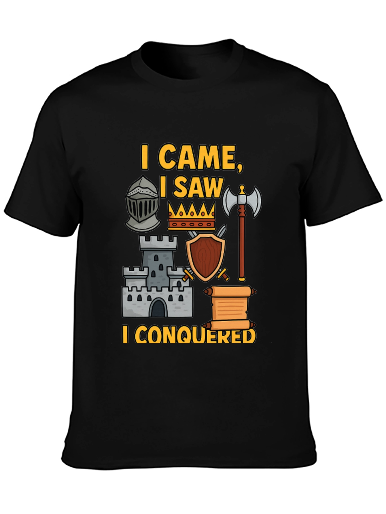 Black I Came, I Saw, I Conquered Graphic T-Shirt view 3