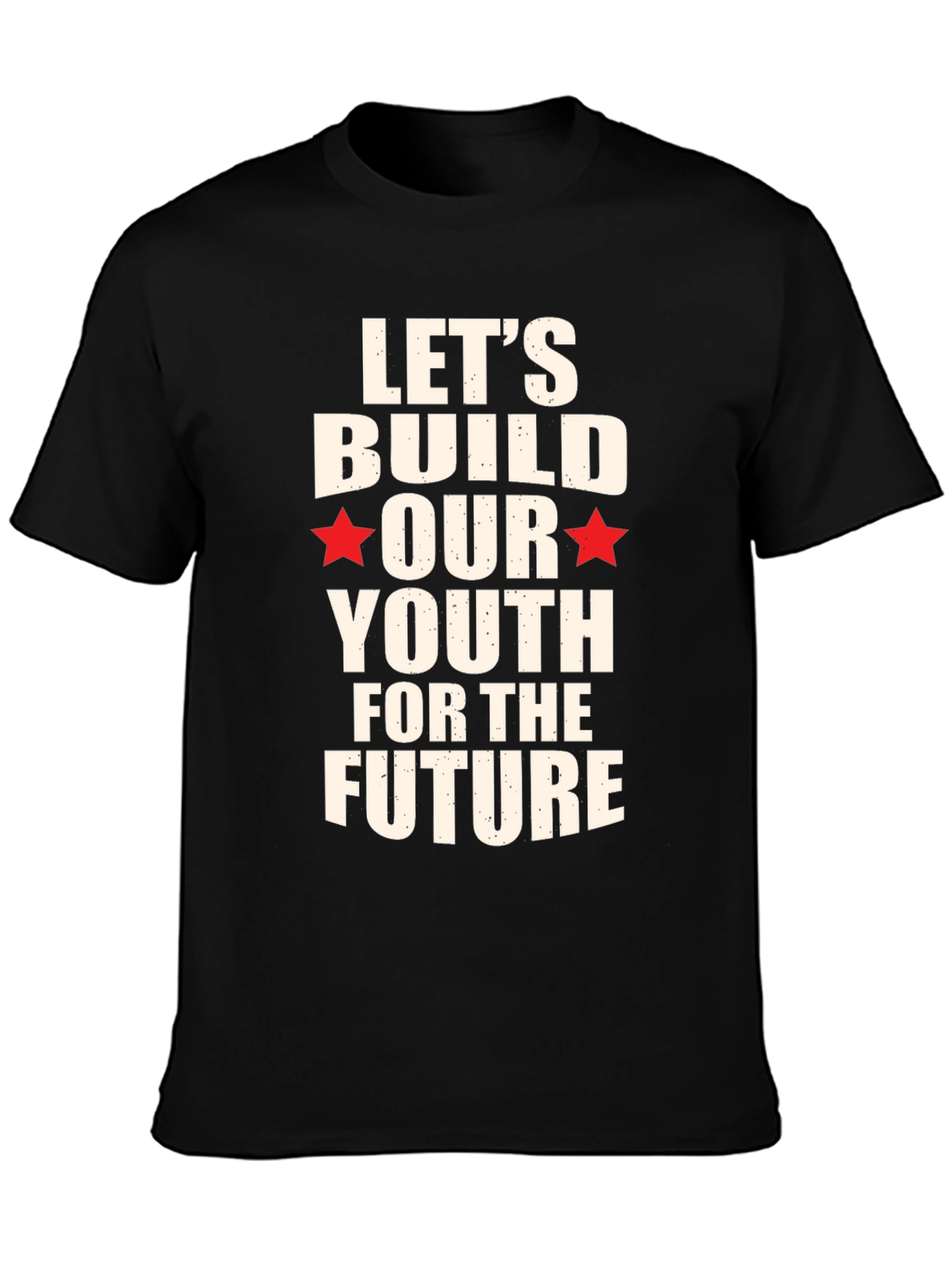Black Build Our Youth T-Shirt - Positive Message Graphic Tee view 3