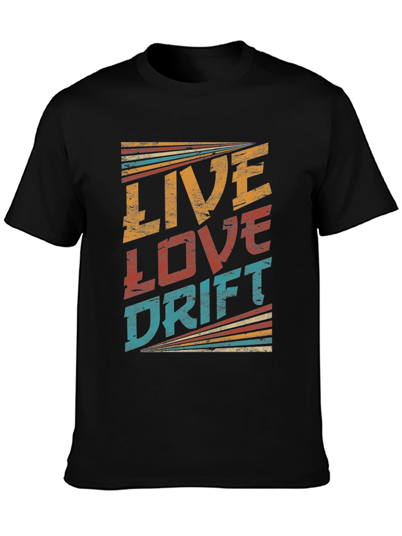 Black Live Love Drift Retro T-Shirt view 3