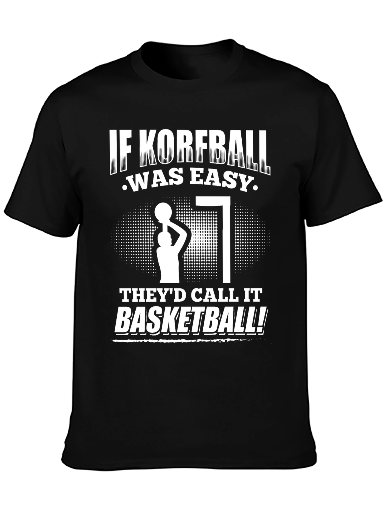 Black Funny Korfball T-Shirt view 3
