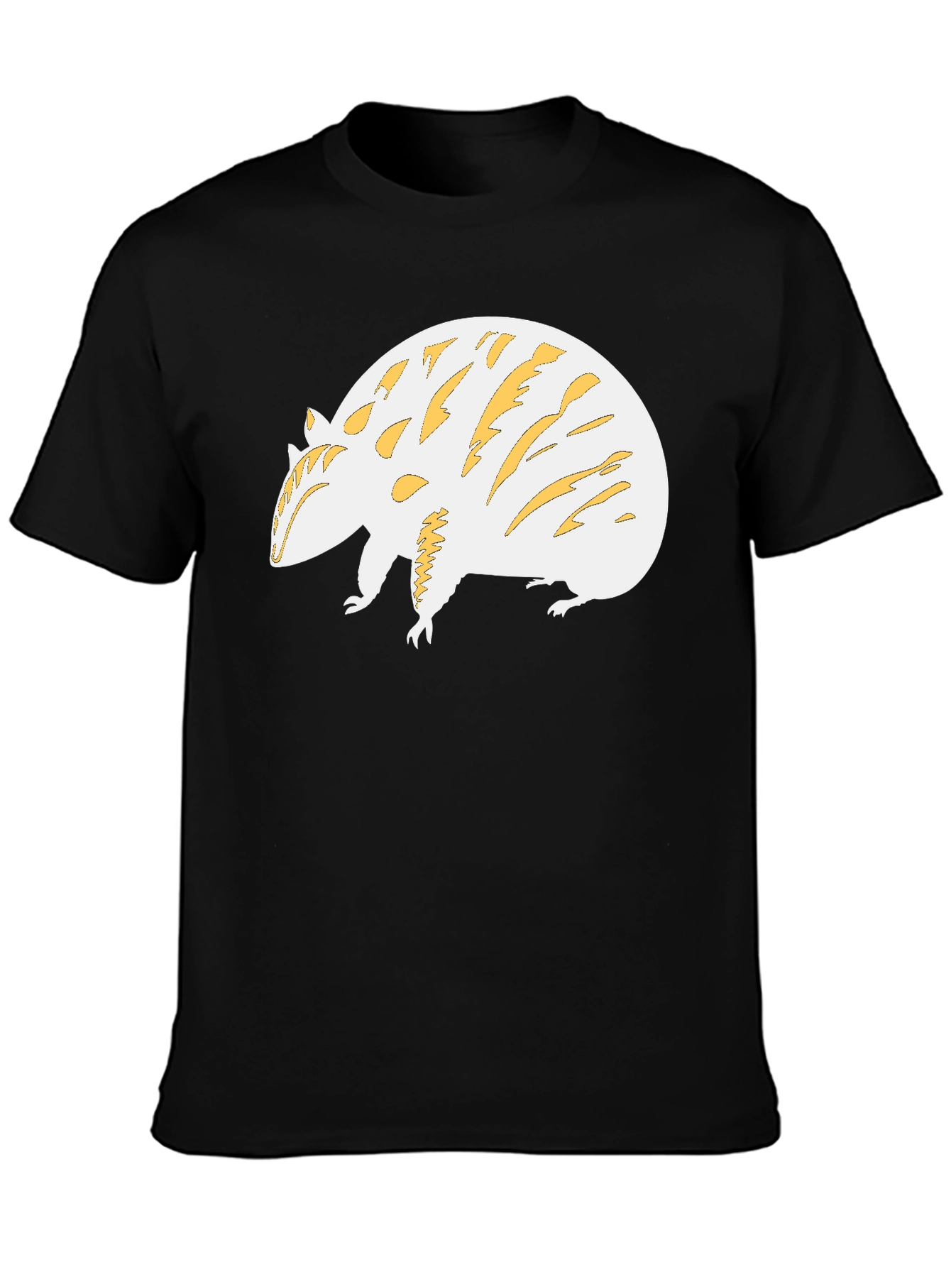 Black Unique Armadillo Graphic Tee - Black Cotton Blend view 3