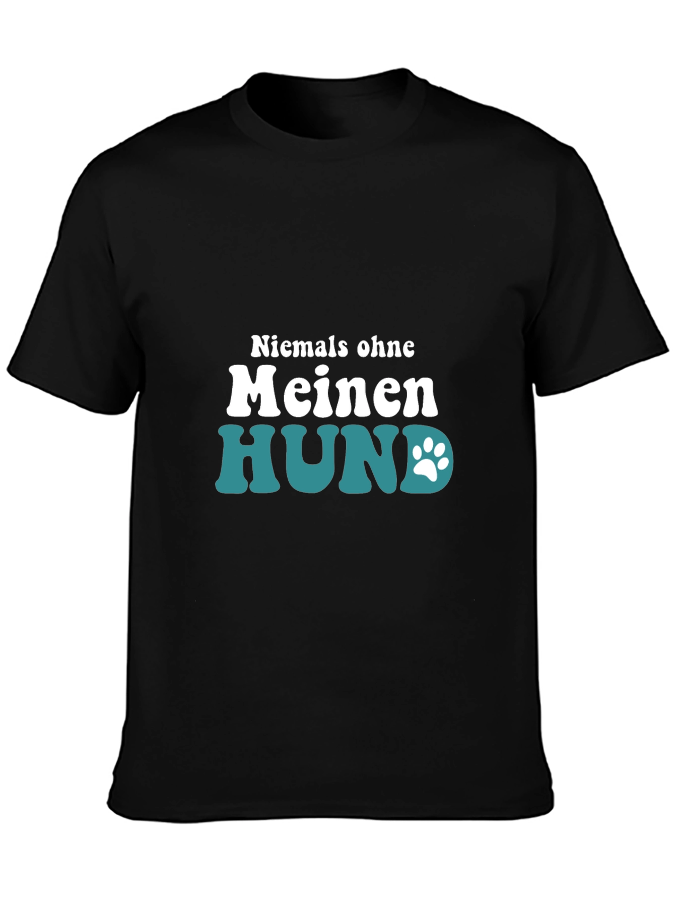 Black Niemals Ohne Meinen Hund T-Shirt - Dog Lover Tee view 3