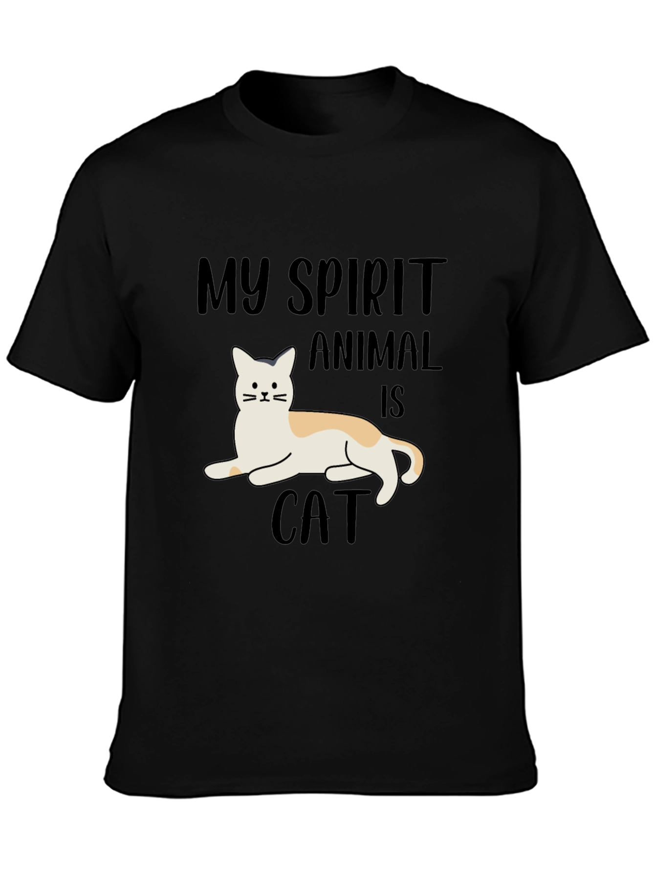 Black My Spirit Animal is Cat T-Shirt view 3