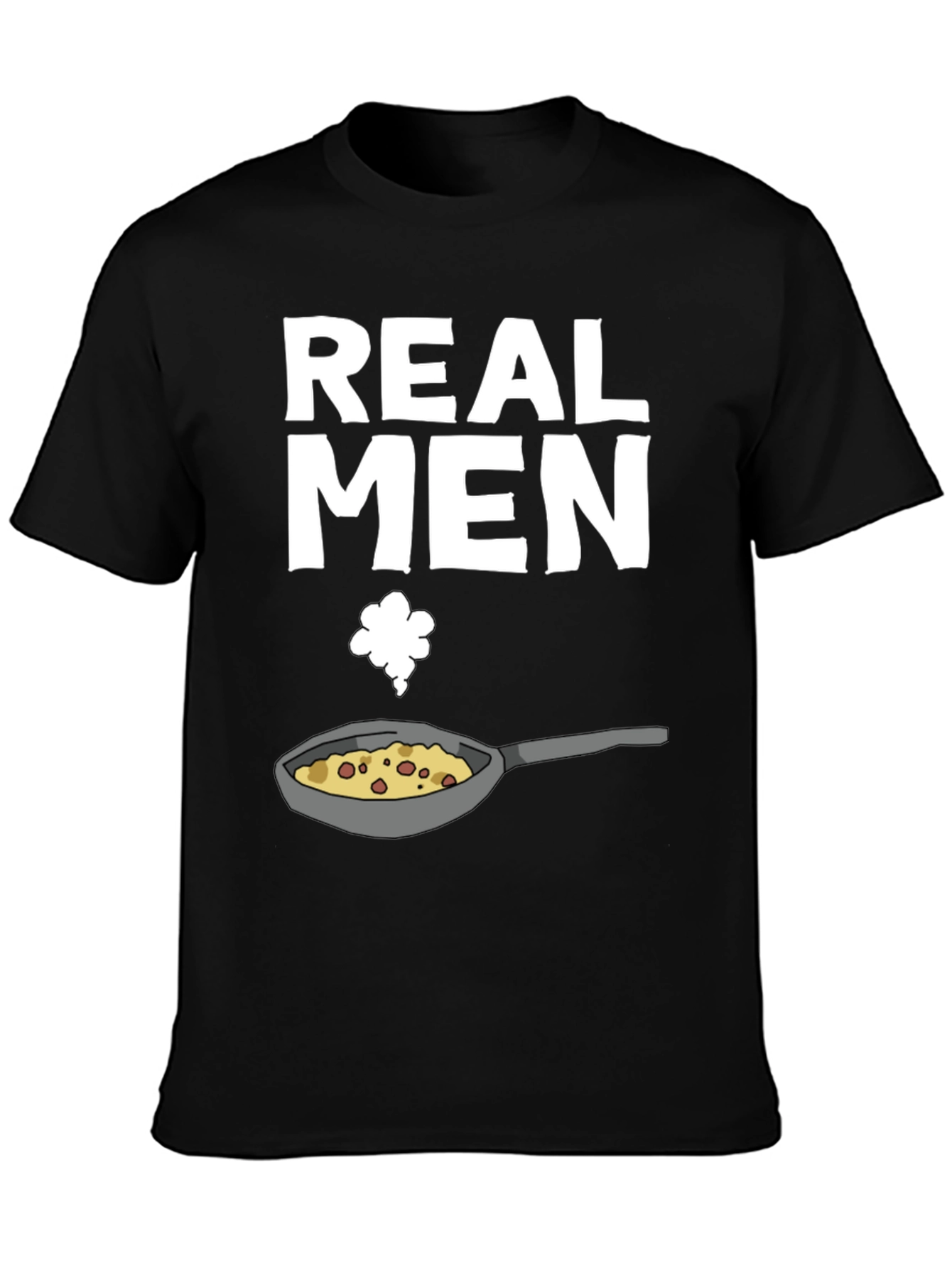 Black Real Men Cook T-Shirt - Funny Culinary Graphic Tee view 3