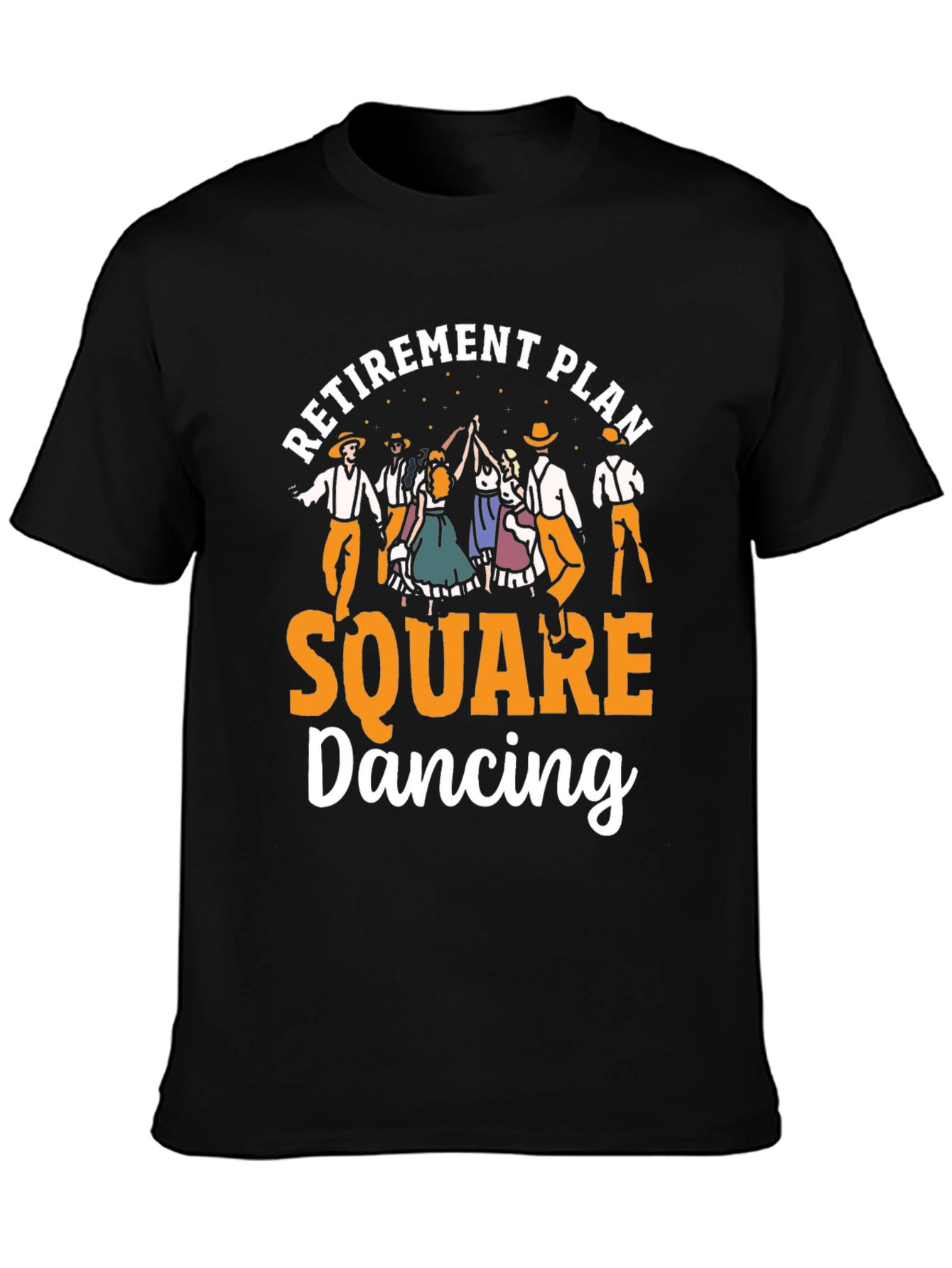 Black Retirement Plan Square Dancing T-Shirt view 3