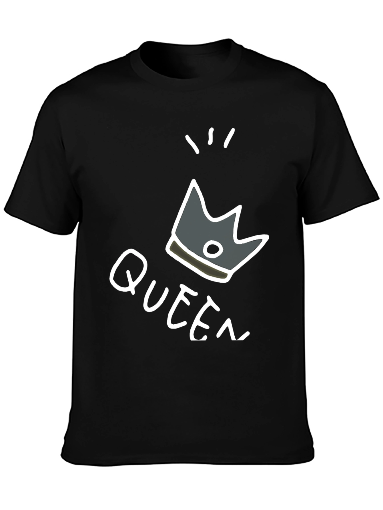 Black Queen Crown Graphic T-Shirt - Trendy Black Tee view 3