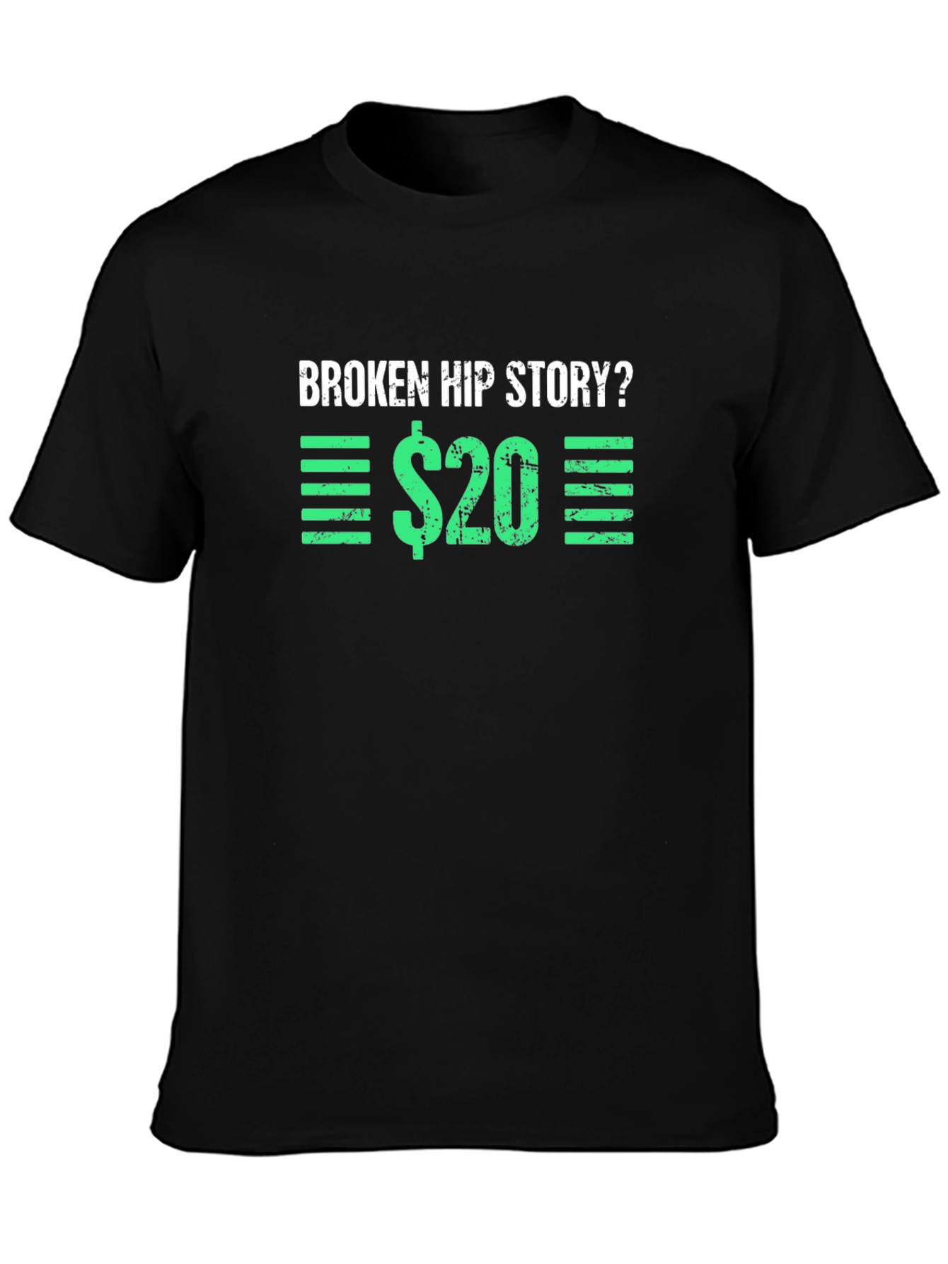 Black Broken Hip Story T-Shirt - Funny Graphic Tee view 3