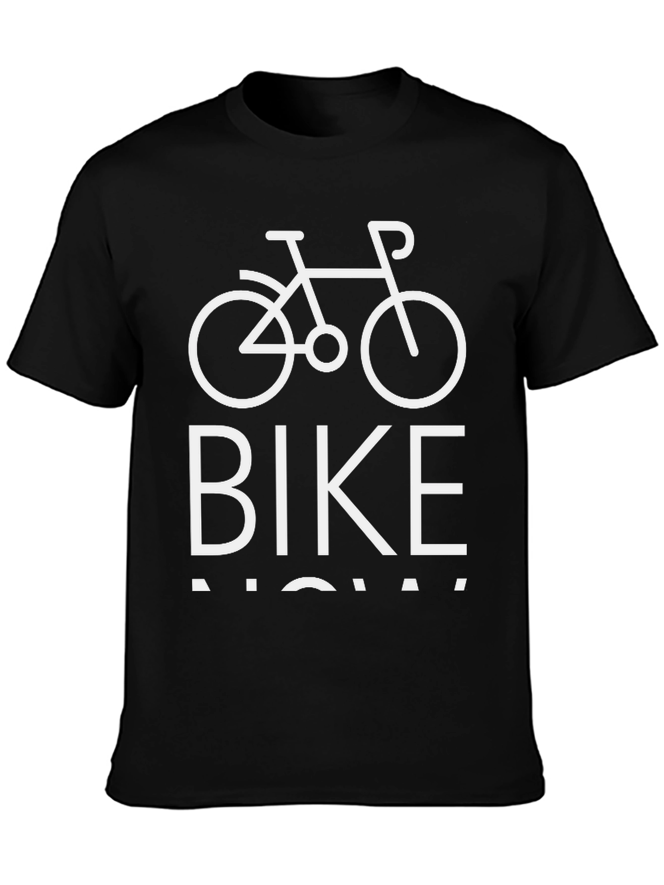 Black Bike Now T-Shirt - Black Cotton Blend view 3