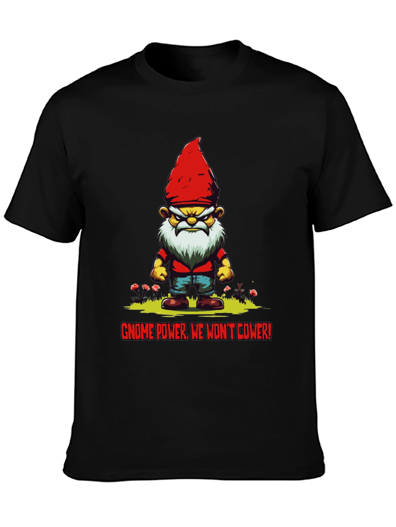 Black Gnome Power T-Shirt - We Won't Cower! view 3