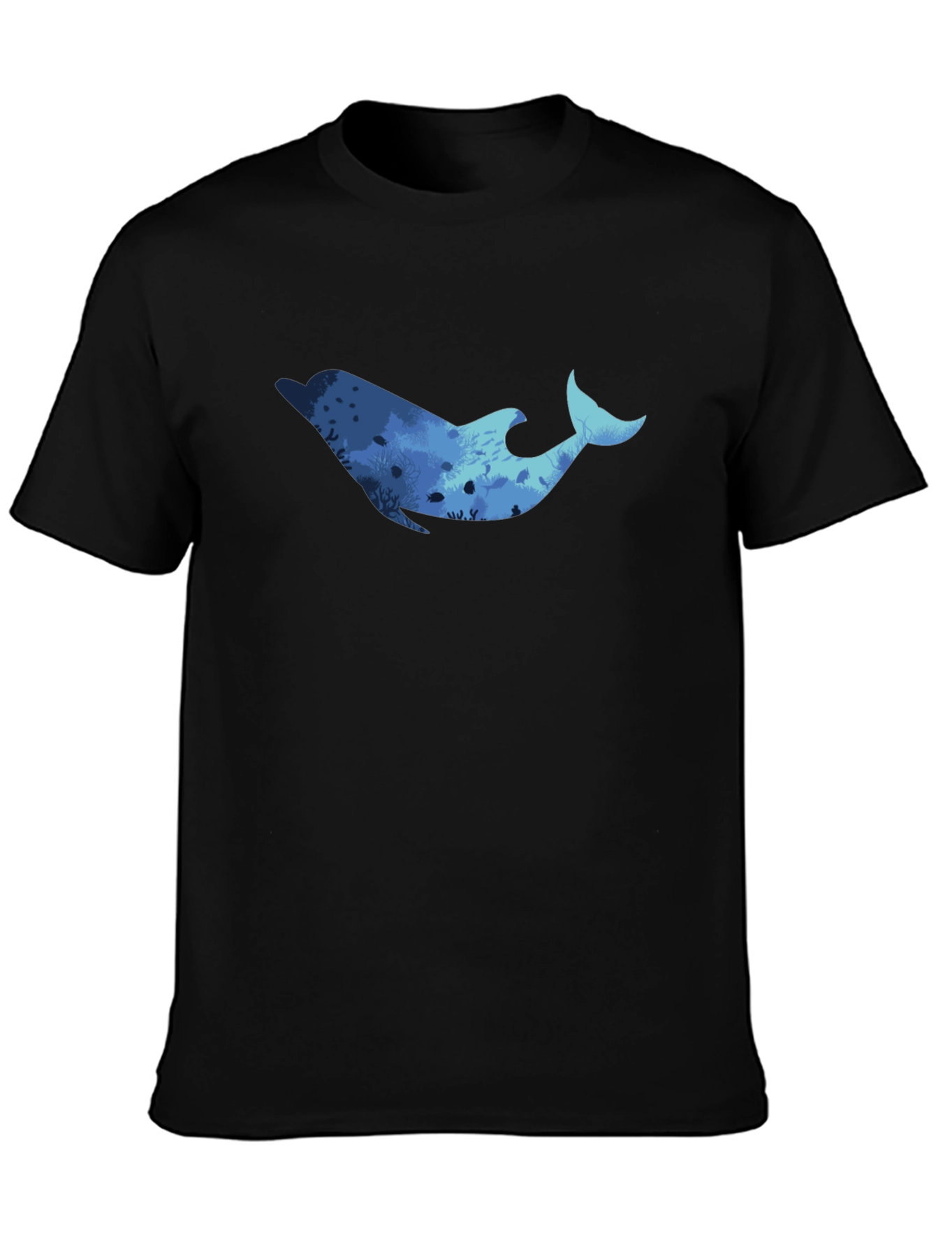 Black Dolphin Reef Graphic Black T-Shirt view 3
