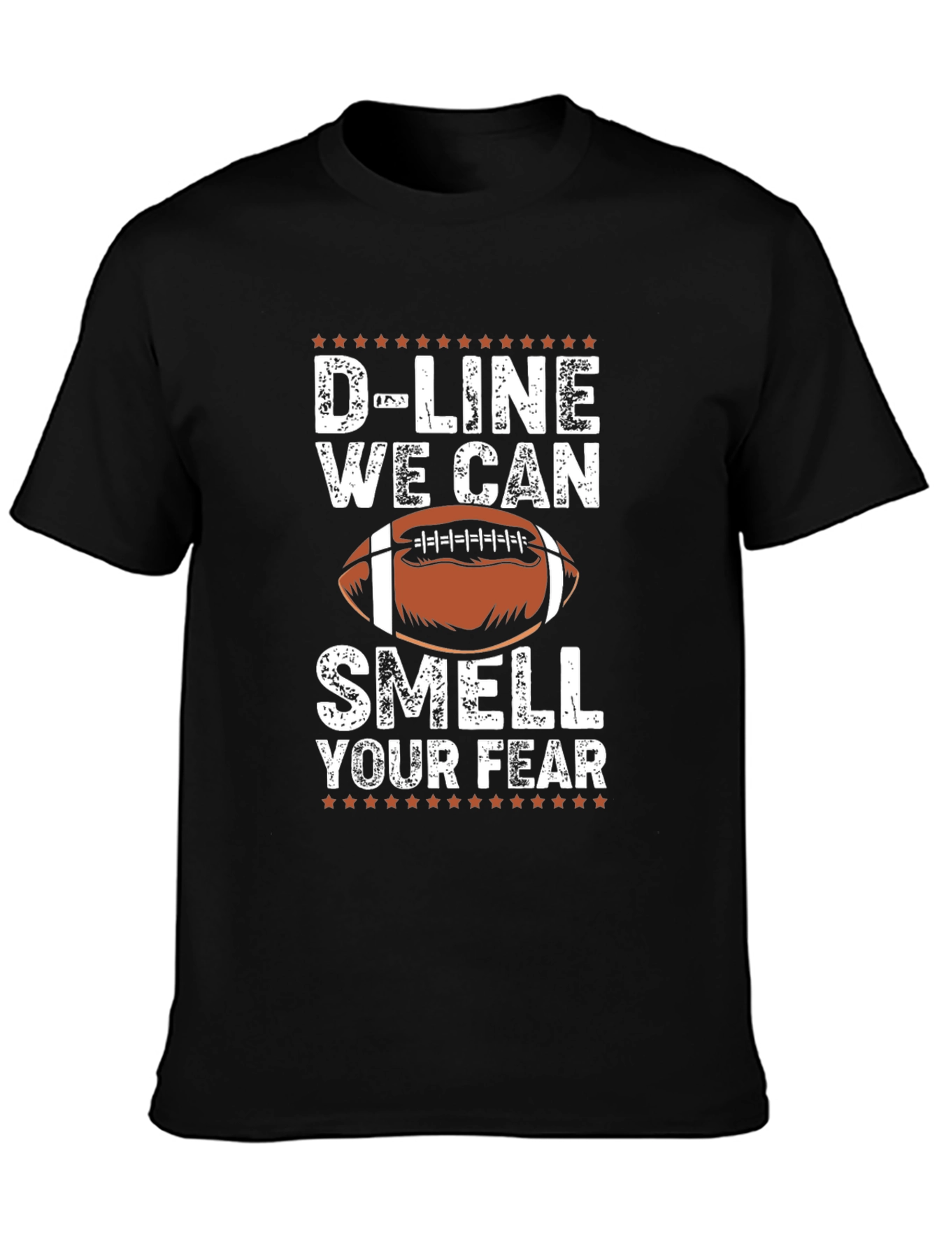 Black D-Line We Can Smell Your Fear Football T-Shirt view 3